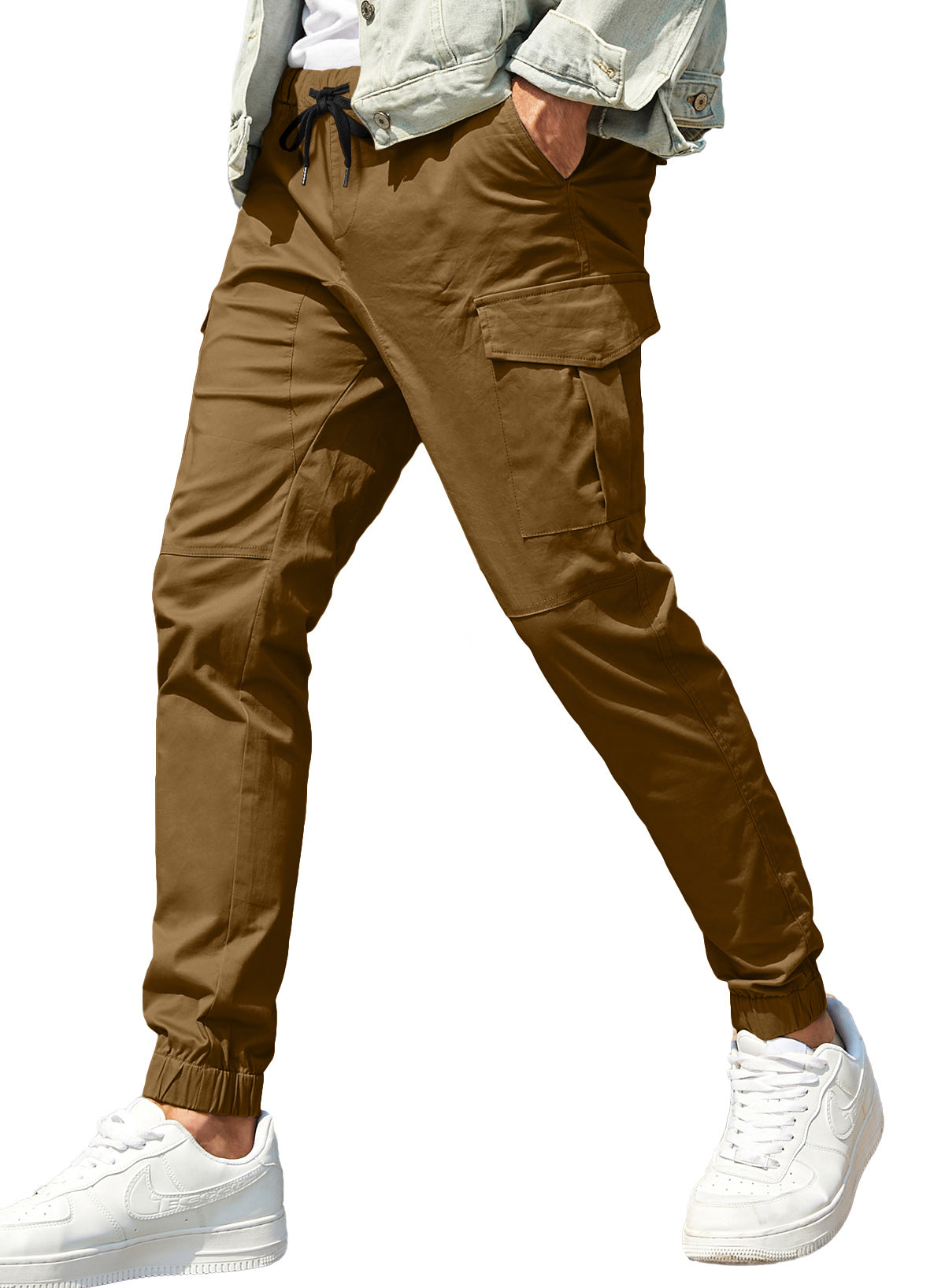 Dokotoo Men Men's Cotton Cargo Joggers Slim Fit Work Pants