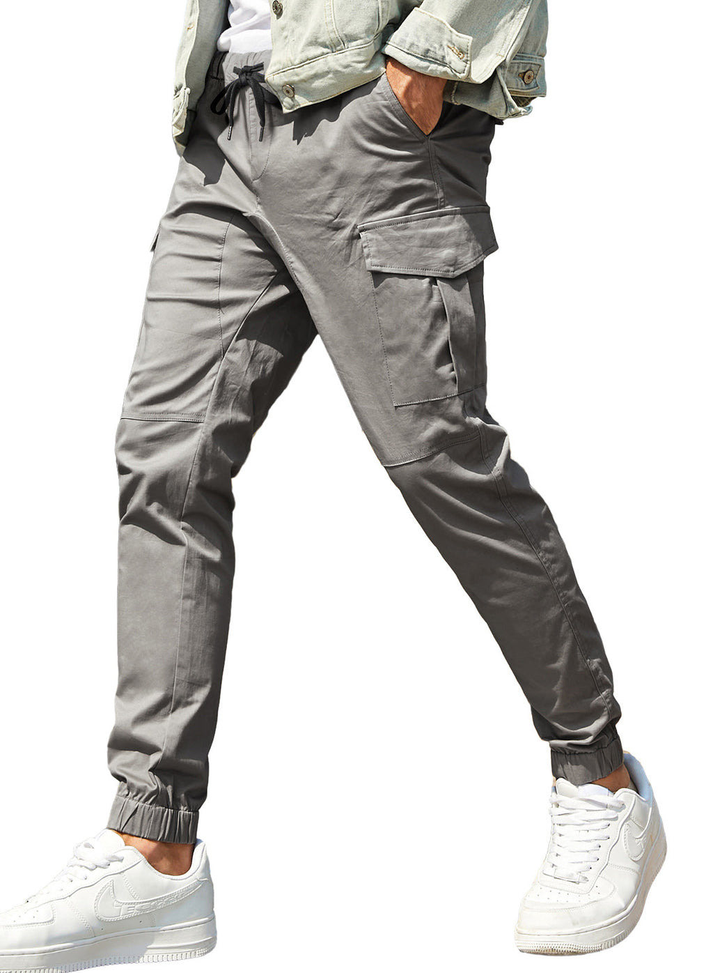 Dokotoo Men Men's Cotton Cargo Joggers Slim Fit Work Pants