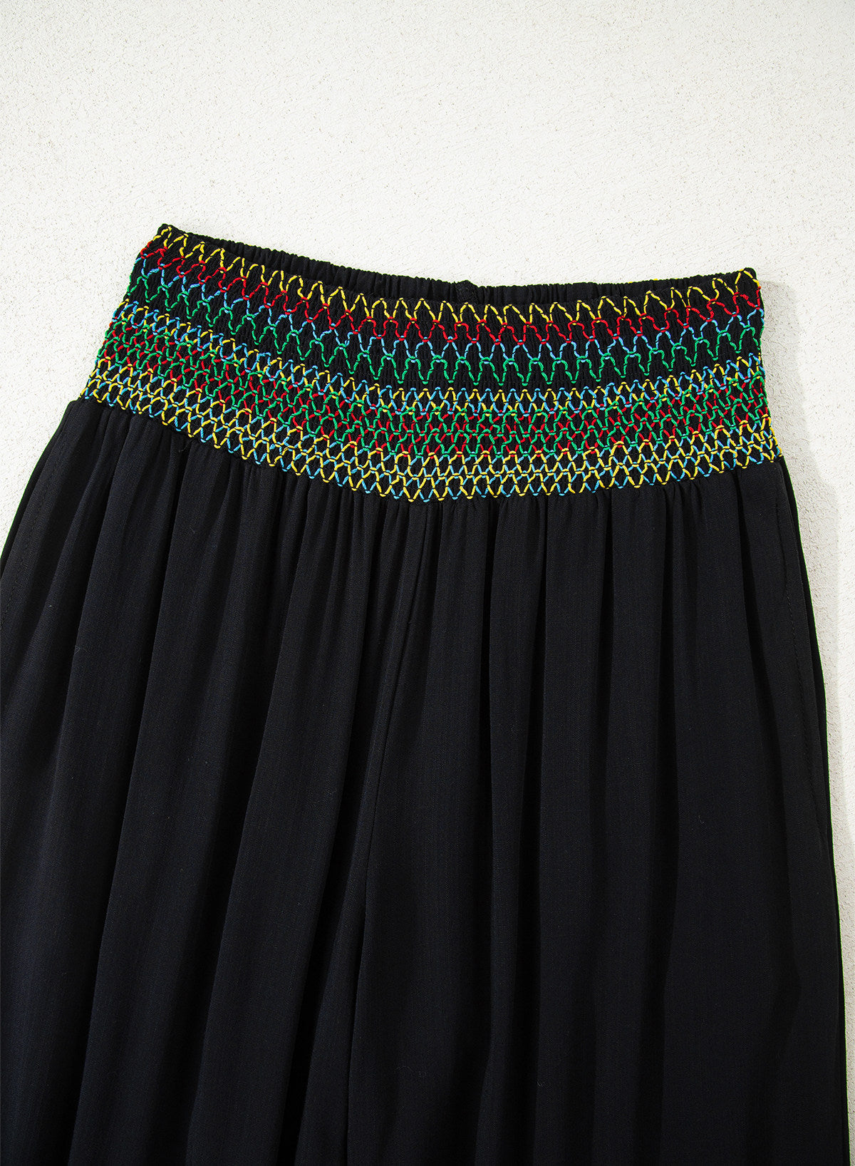 Dokotoo Beach Pants Women Smocked Waist Harem Boho Flowy Pants with Pockets