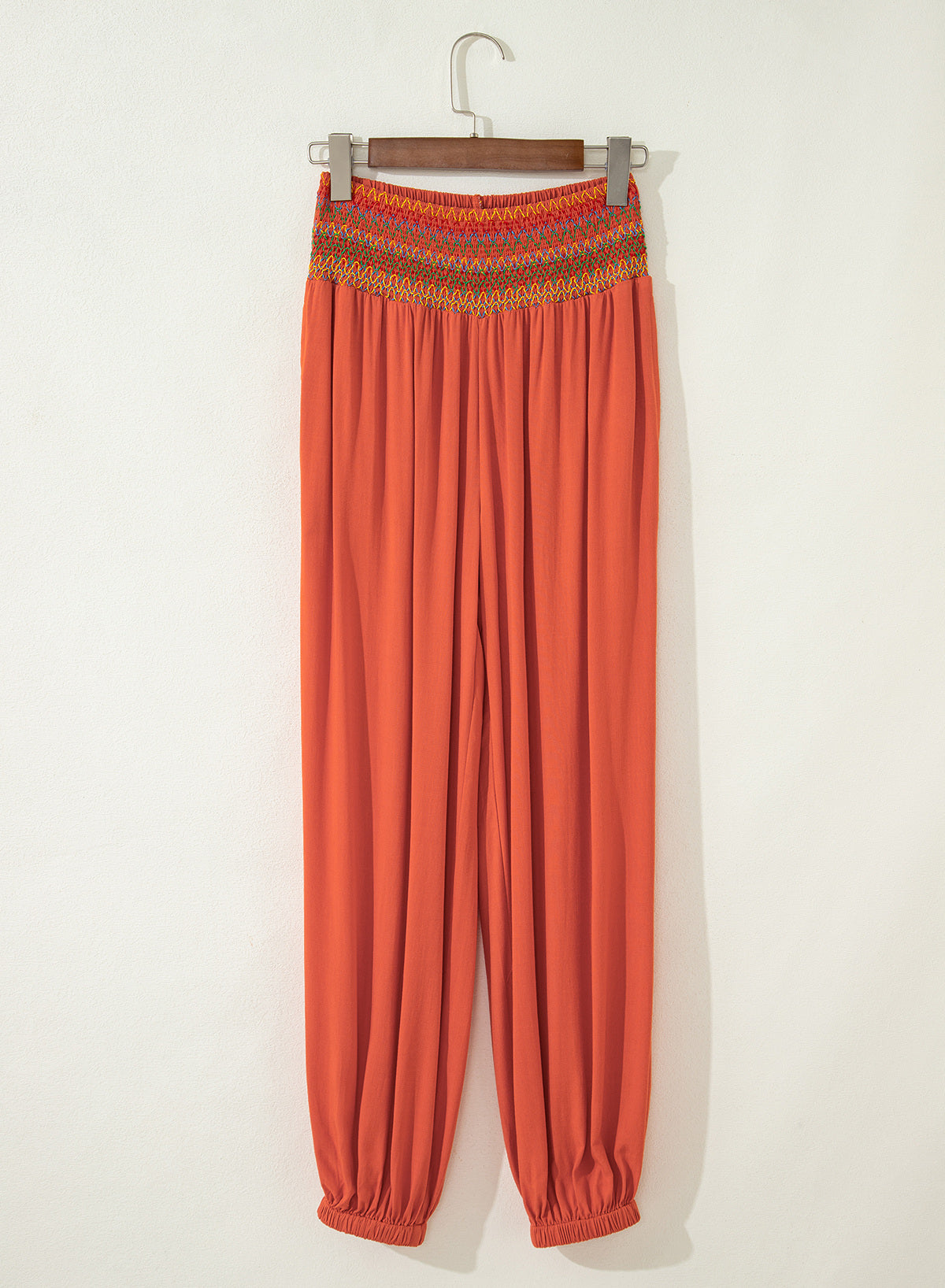 Dokotoo Beach Pants Women Smocked Waist Harem Boho Flowy Pants with Pockets