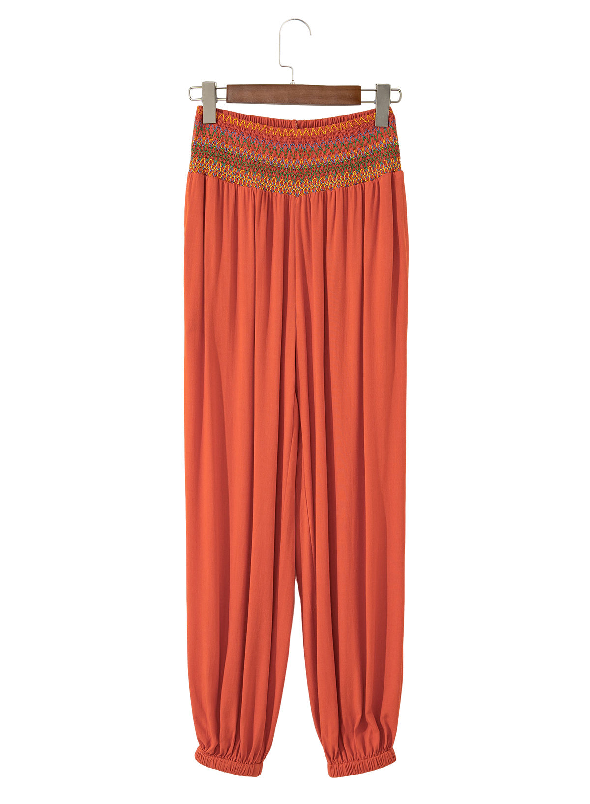 Dokotoo Beach Pants Women Smocked Waist Harem Boho Flowy Pants with Pockets