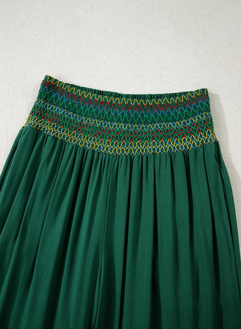 Dokotoo Beach Pants Women Smocked Waist Harem Boho Flowy Pants with Pockets
