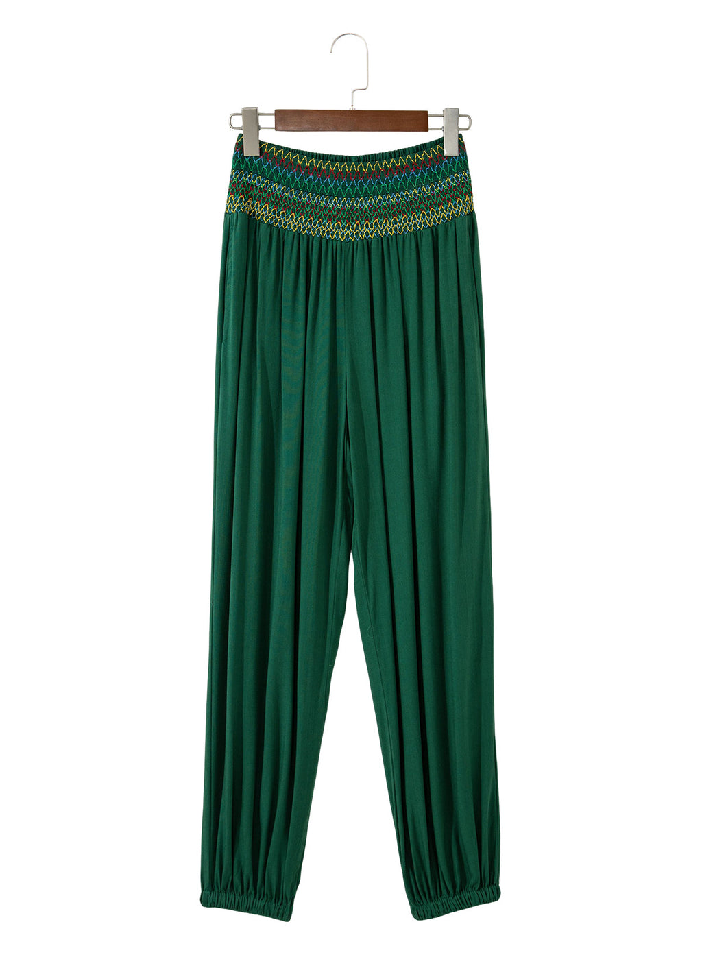 Dokotoo Beach Pants Women Smocked Waist Harem Boho Flowy Pants with Pockets