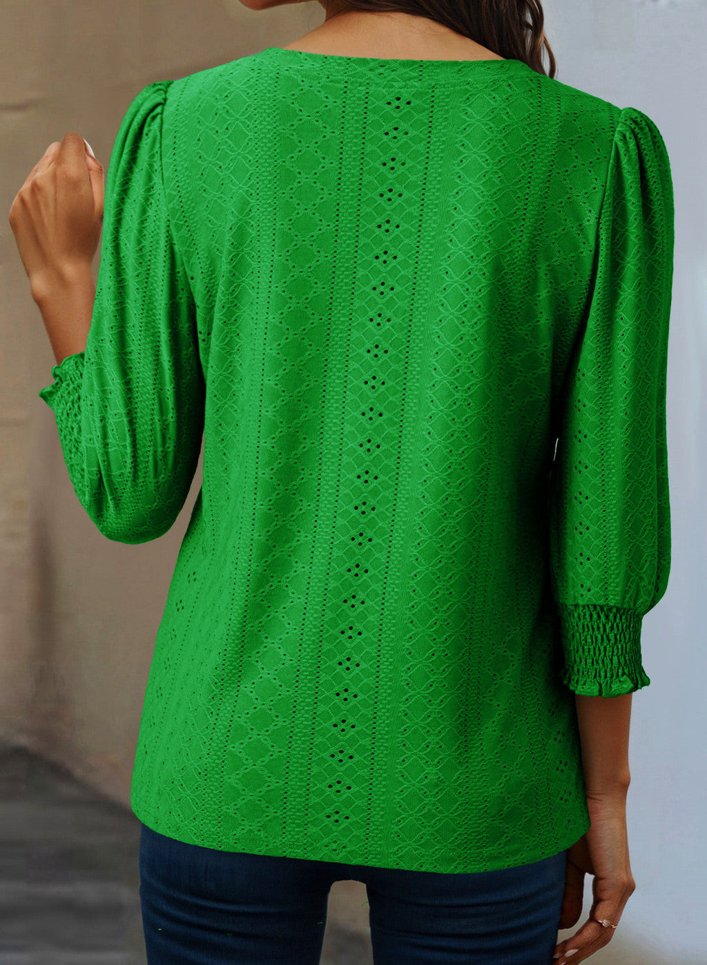 Dokotoo Womens Hollow Out Blouses 3/4 Sleeve Business Tops T-Shirts 2026