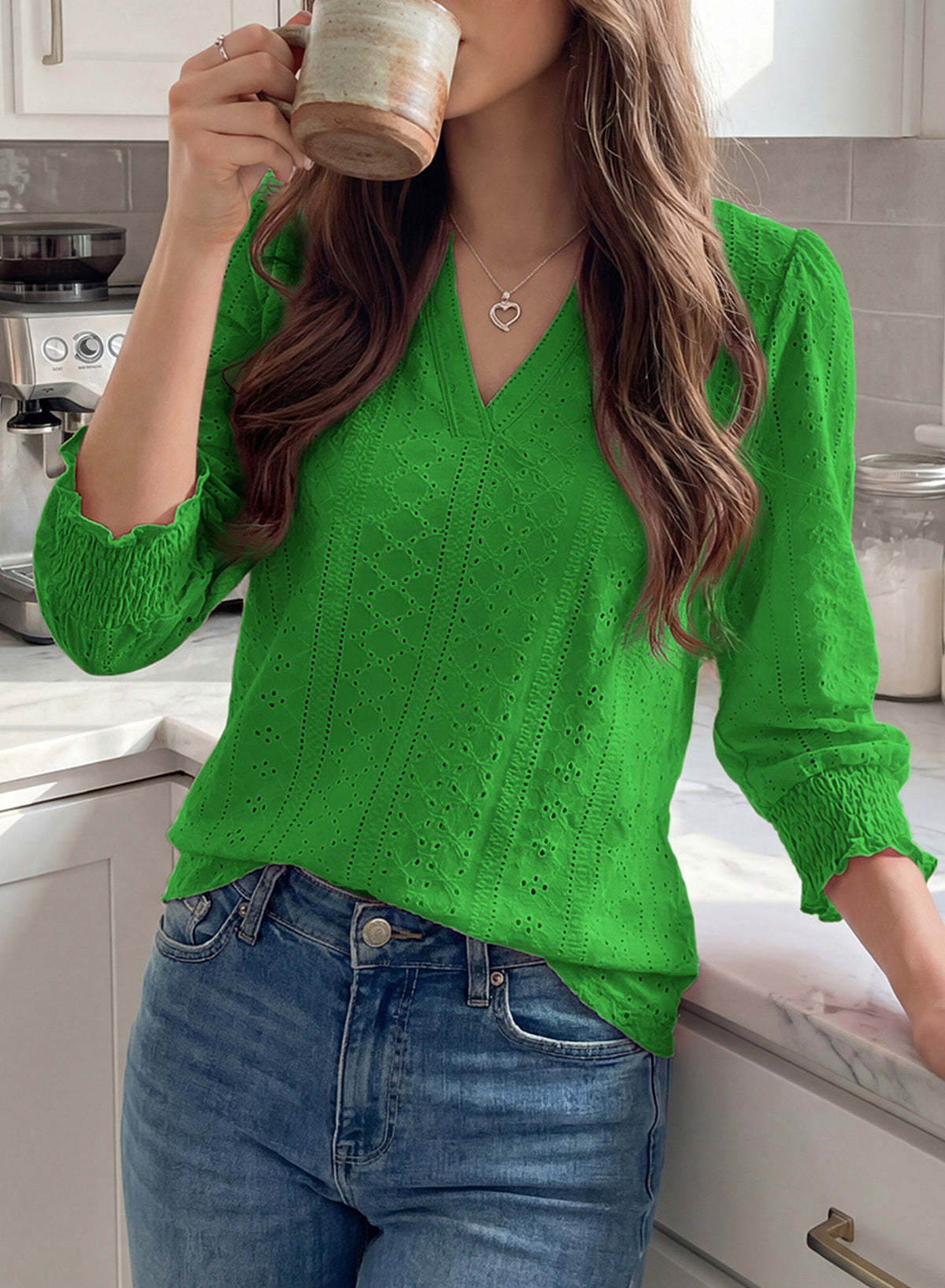 Dokotoo Womens Hollow Out Blouses 3/4 Sleeve Business Tops T-Shirts 2026