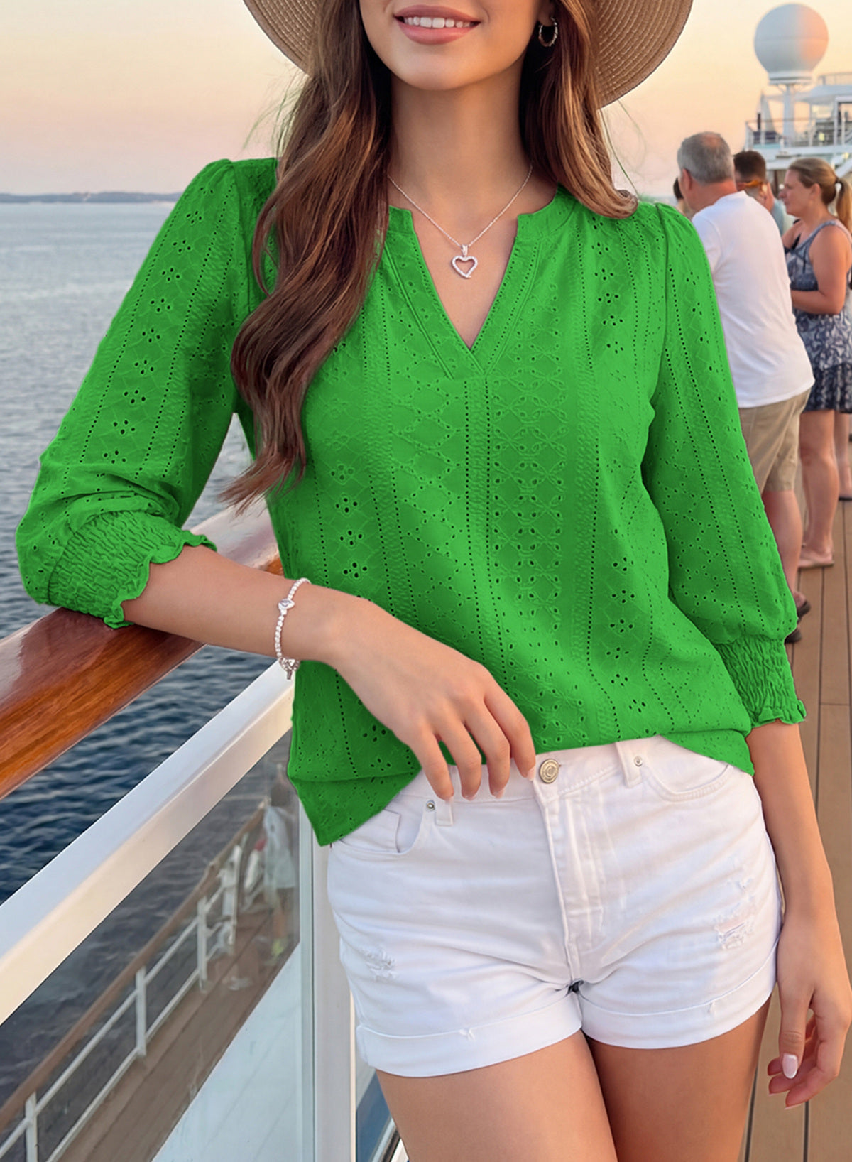 Dokotoo Womens Hollow Out Blouses 3/4 Sleeve Business Tops T-Shirts 2026