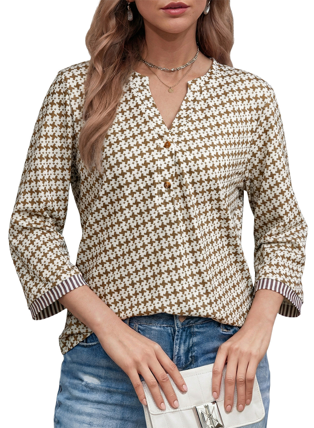 Dokotoo Womens Tops Fall 3/4 Length Sleeve Fashion T-Shirts