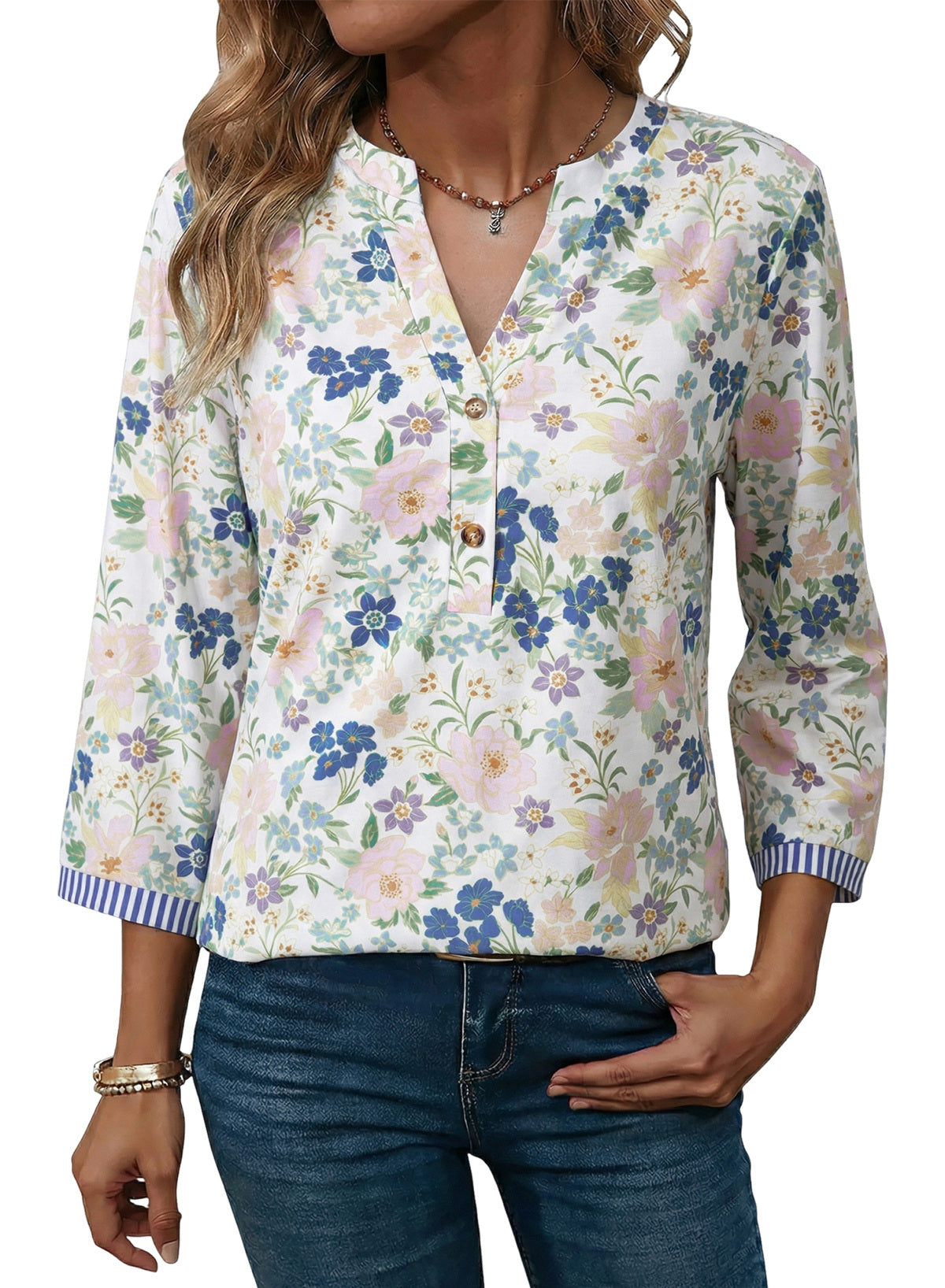 Dokotoo Womens Tops Fall 3/4 Length Sleeve Fashion T-Shirts