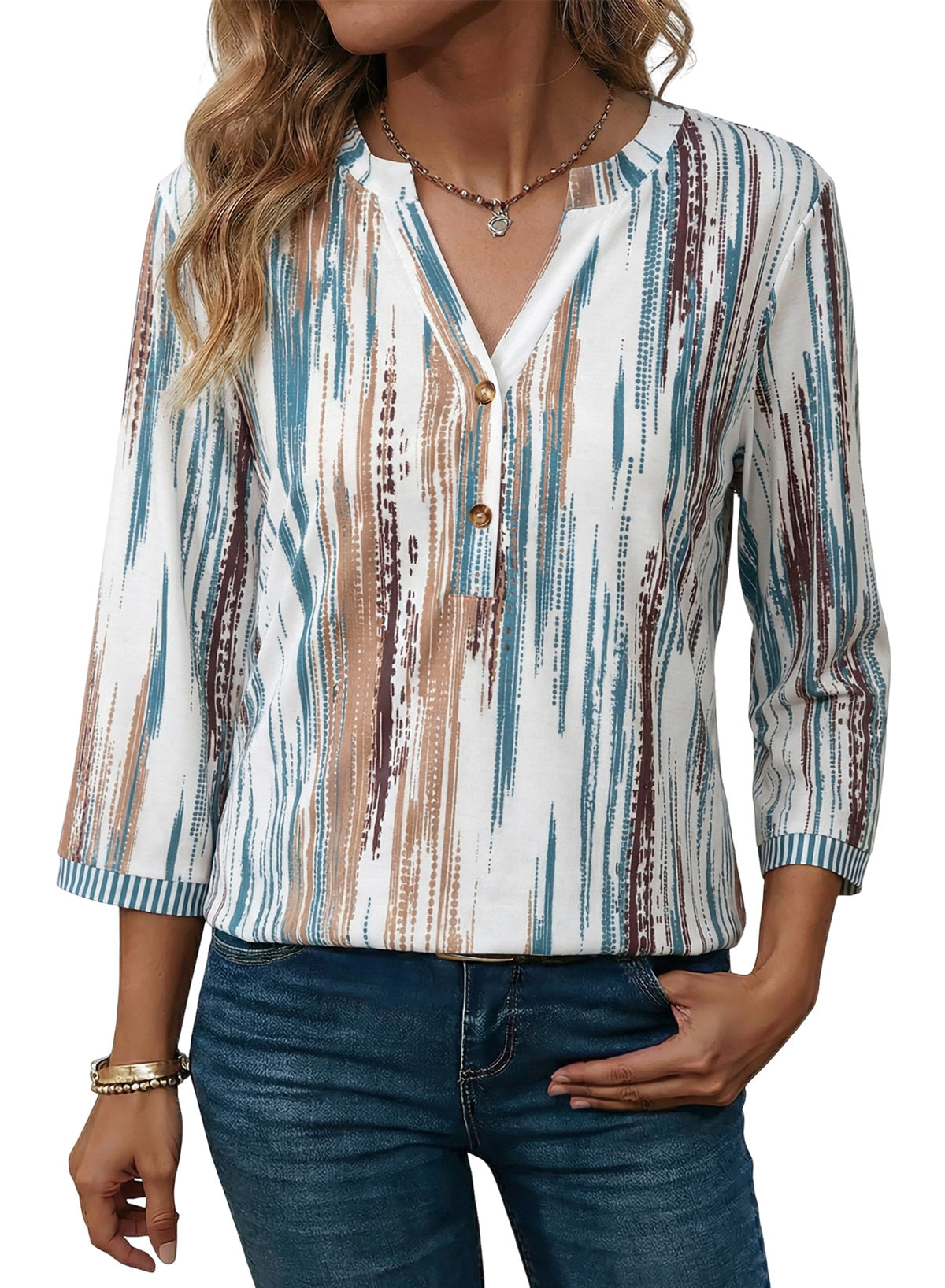 Dokotoo Womens Tops Fall 3/4 Length Sleeve Fashion T-Shirts