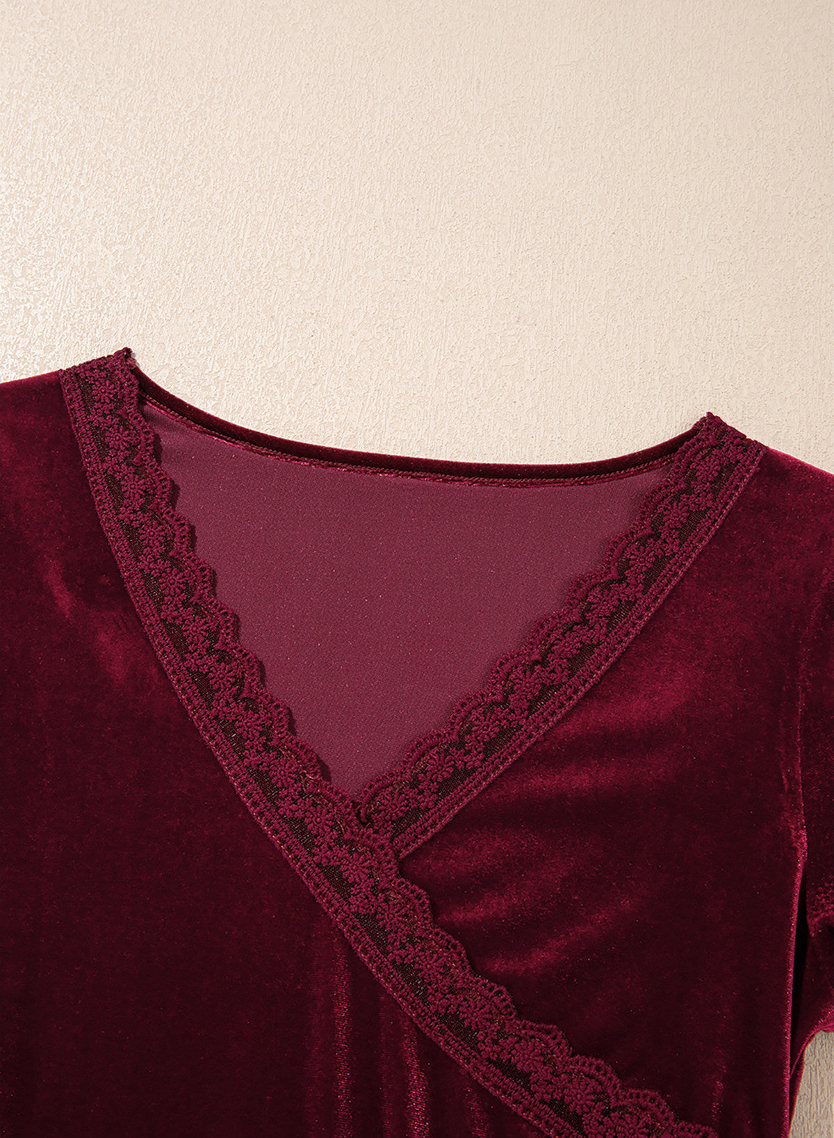 Dokotoo Womens Deep V Neck Long Sleeve Ruched Slim Fit Wrap Velvet Tops