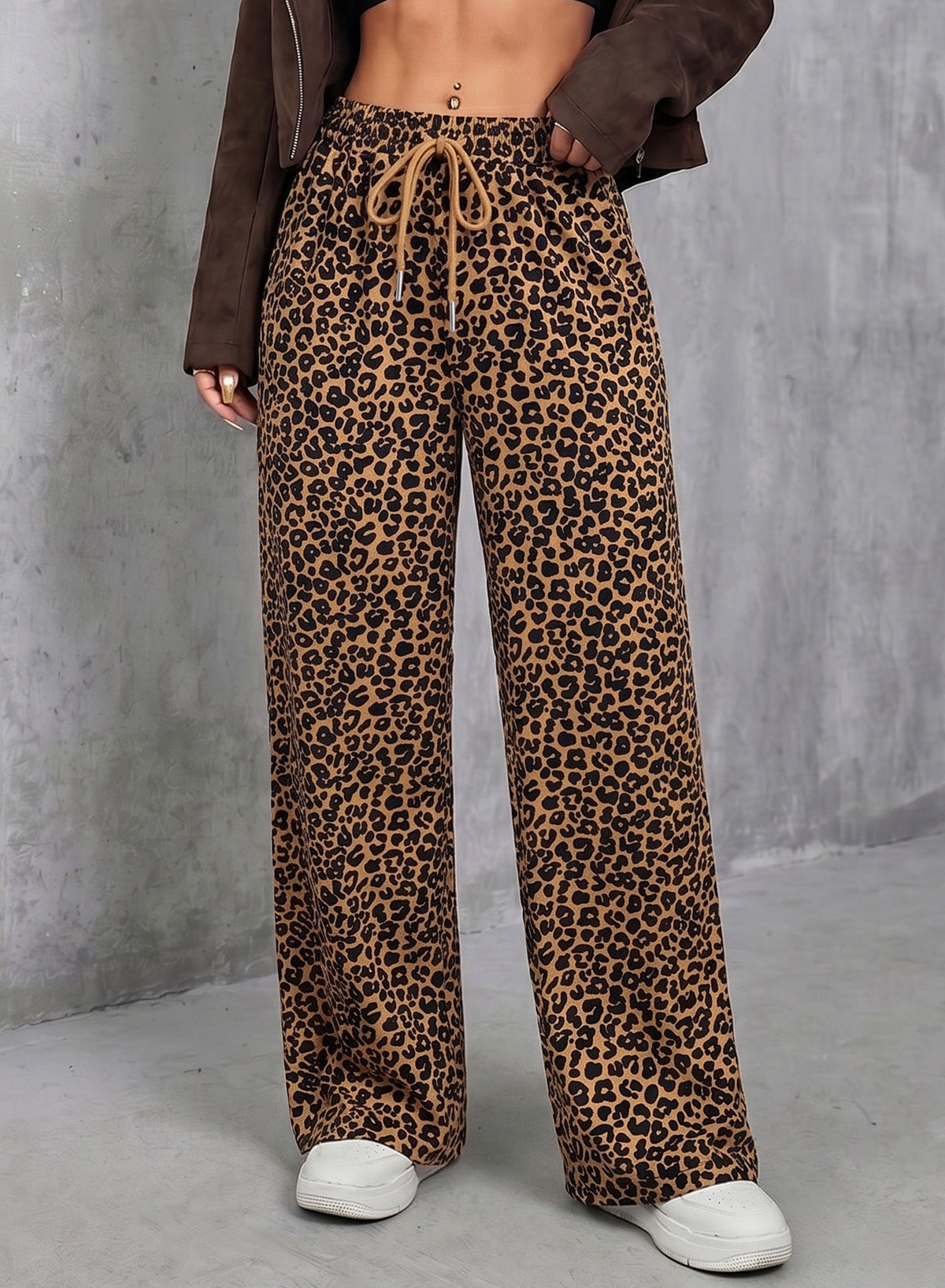Resyla Y2K Retro American Fashion Street Chic Leopard Print Women Sweatpants