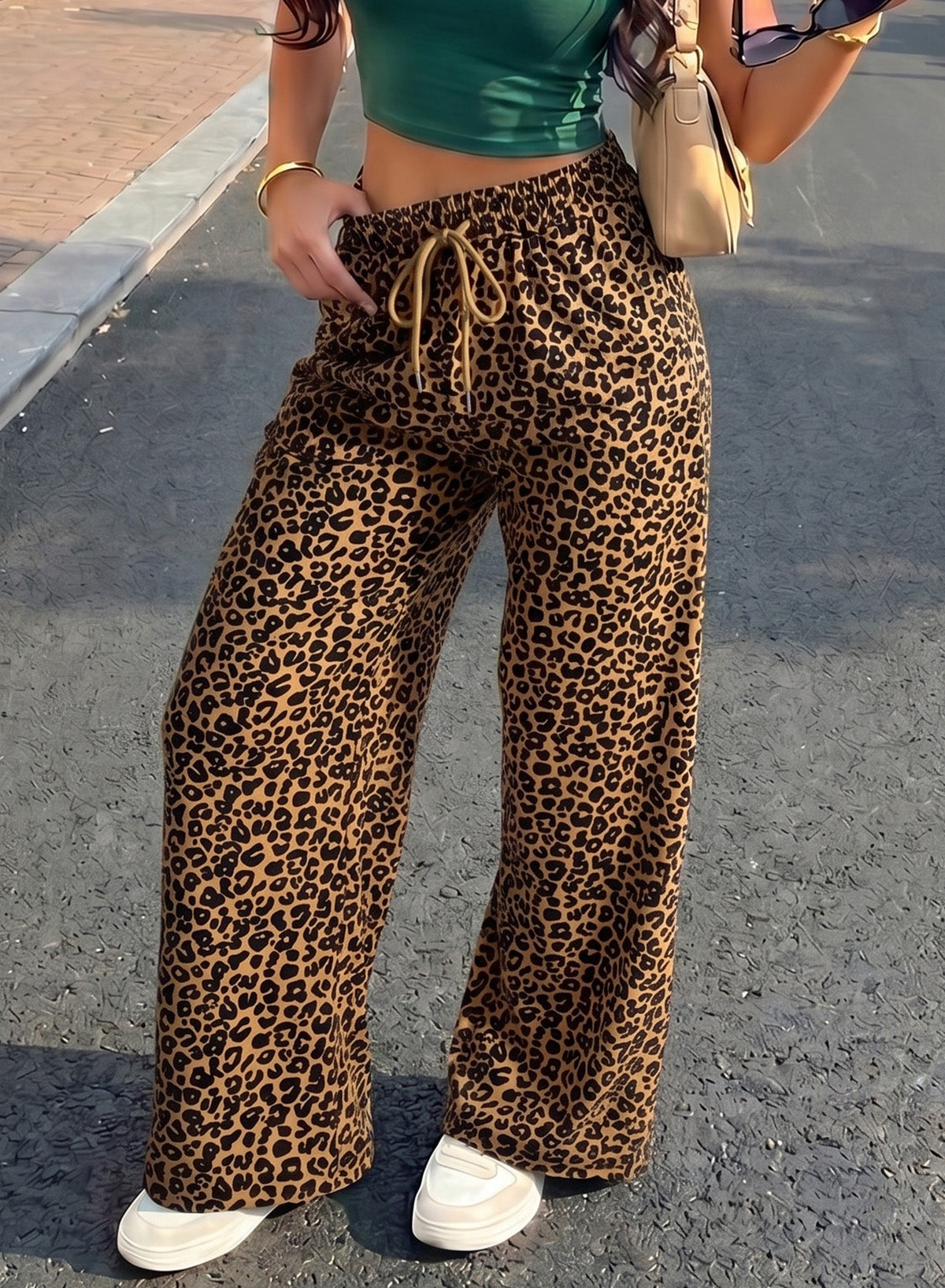 Resyla Y2K Retro American Fashion Street Chic Leopard Print Women Sweatpants