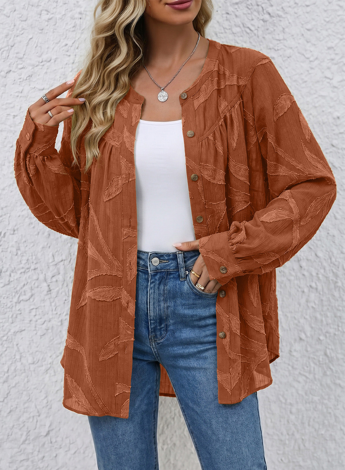 Womens Tops Casual Crewneck Boho Floral Button Down Shirts