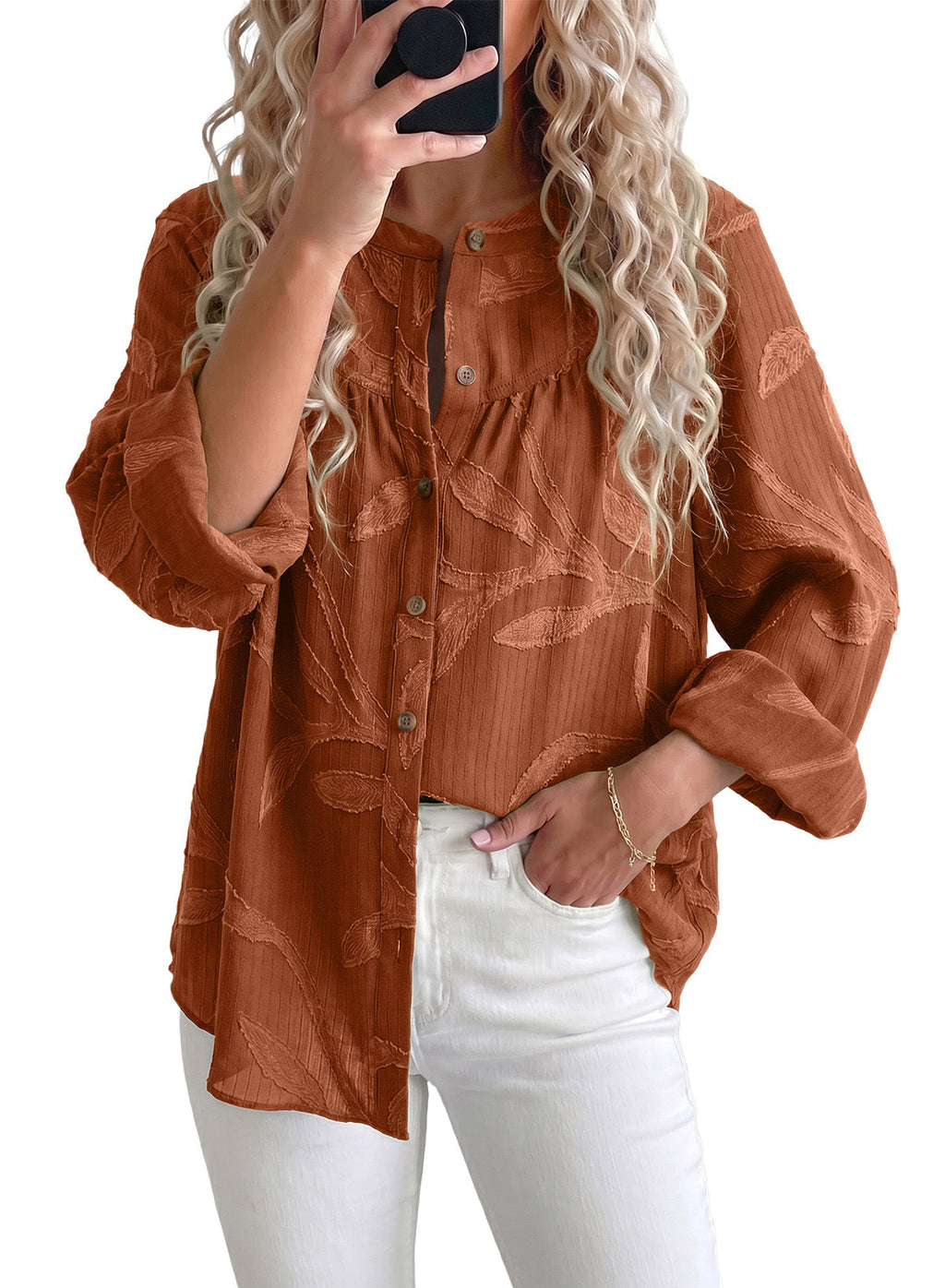 Womens Tops Casual Crewneck Boho Floral Button Down Shirts