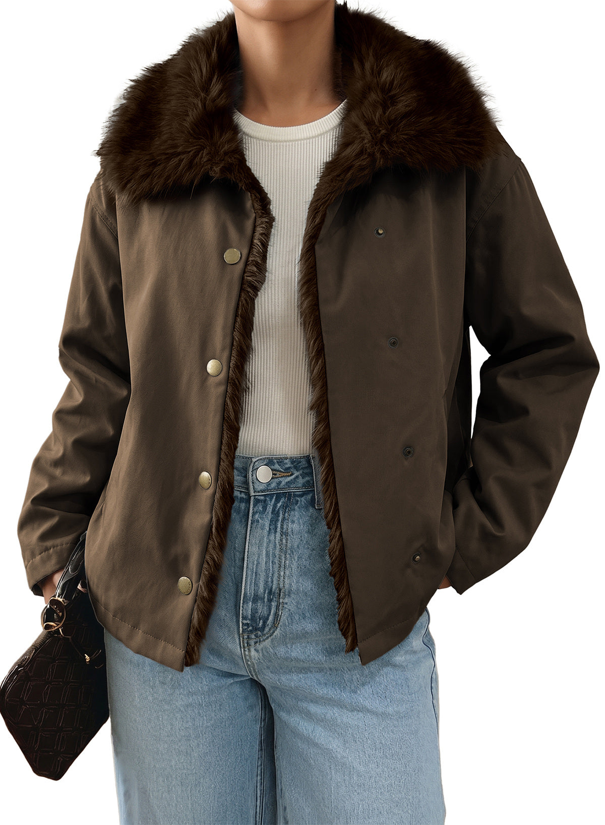 Faux Fur Detachable Oversized Cotton Jacket