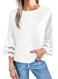 Dokotoo Womens Half Sleeve Hollow Out Ruffle Shirts 2026 Fall Tops Blouses