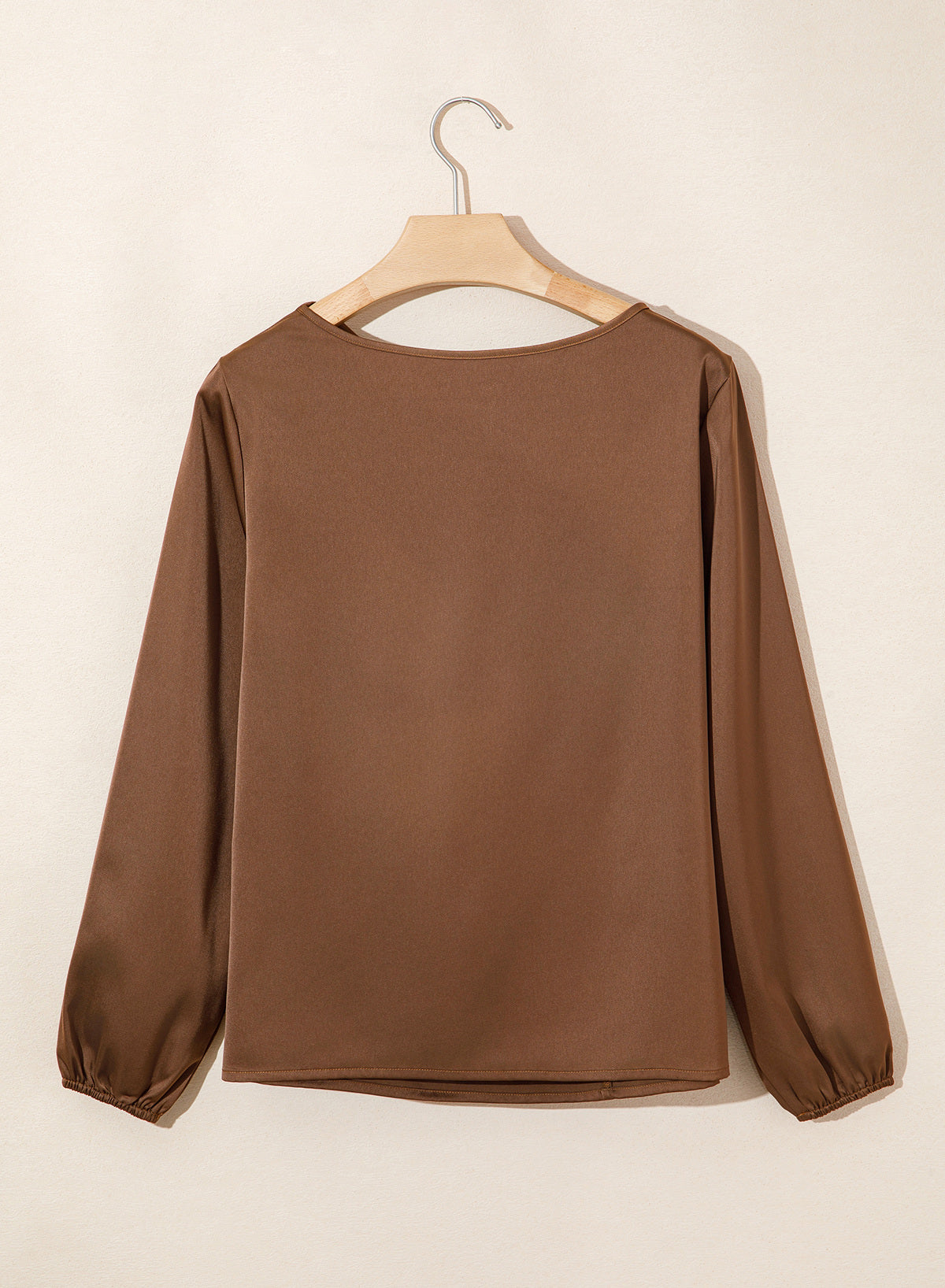 Dokotoo Womens Shirts Long Sleeve Dressy Casual V Neck Satin Top