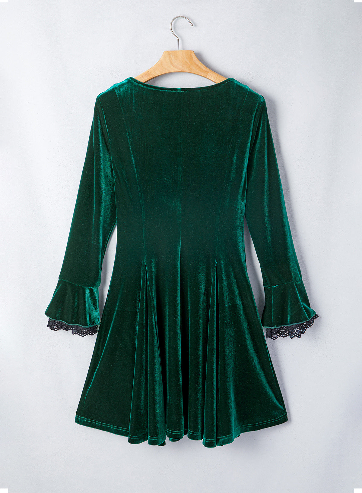 Dokotoo Womens Fall Dresses Lace Long Sleeve Velvet Dress
