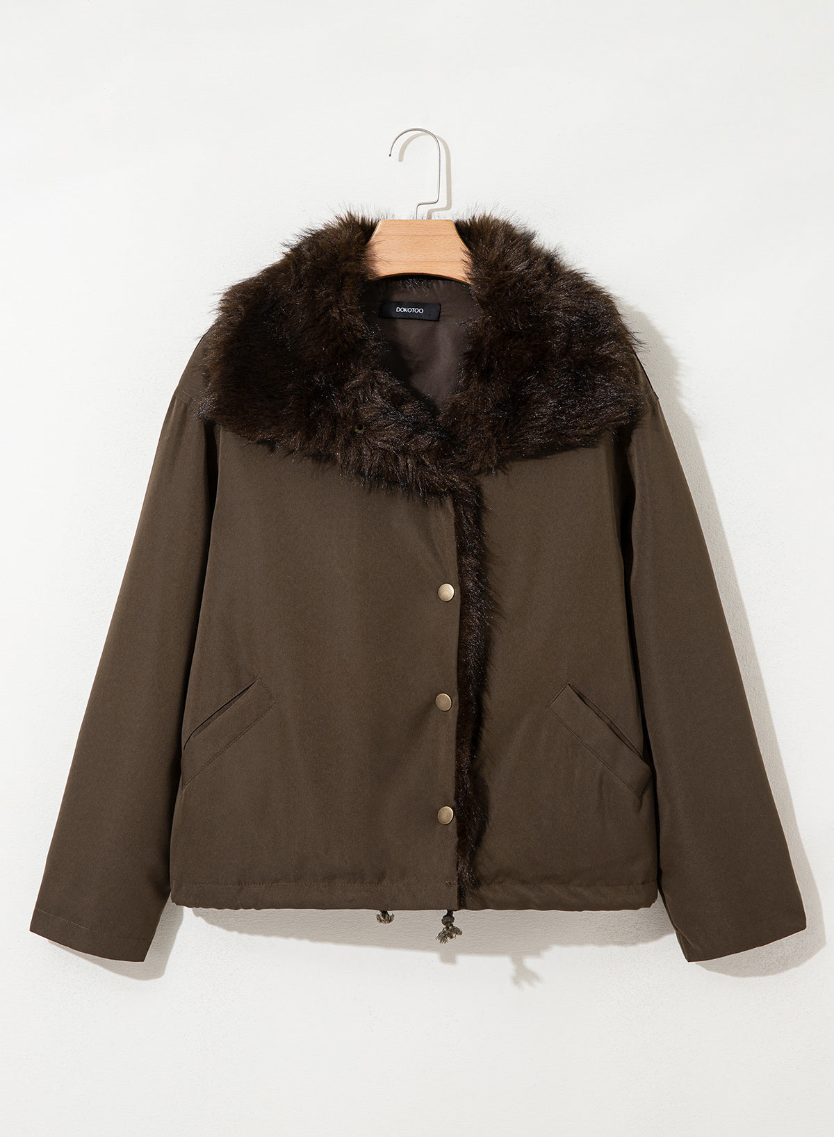 Faux Fur Detachable Oversized Cotton Jacket