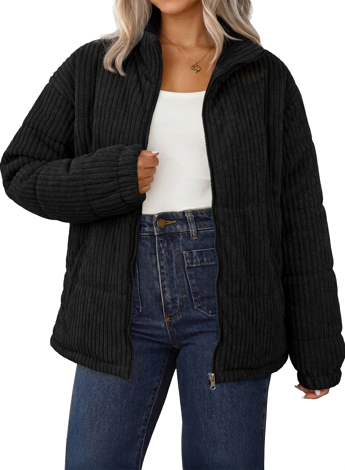Corduroy Padded Coat In Fall/Winter