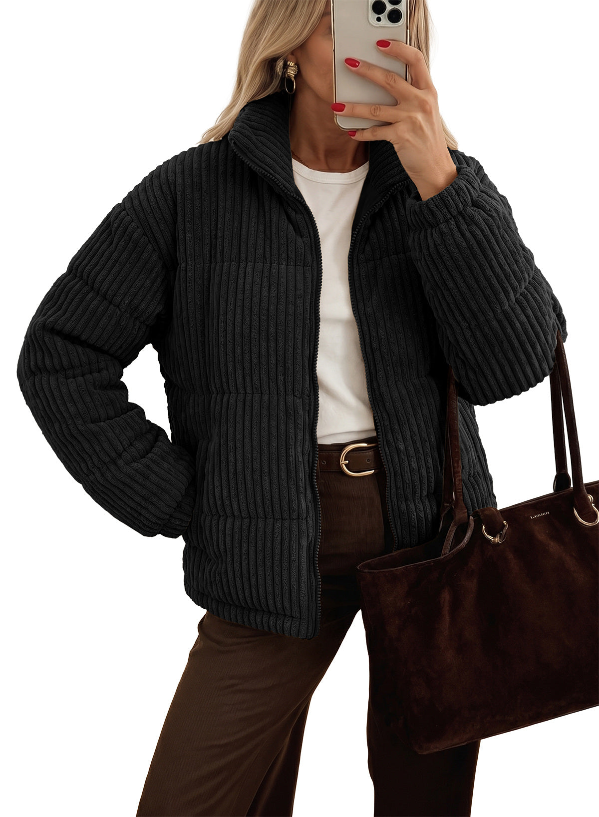 Corduroy Padded Coat In Fall/Winter