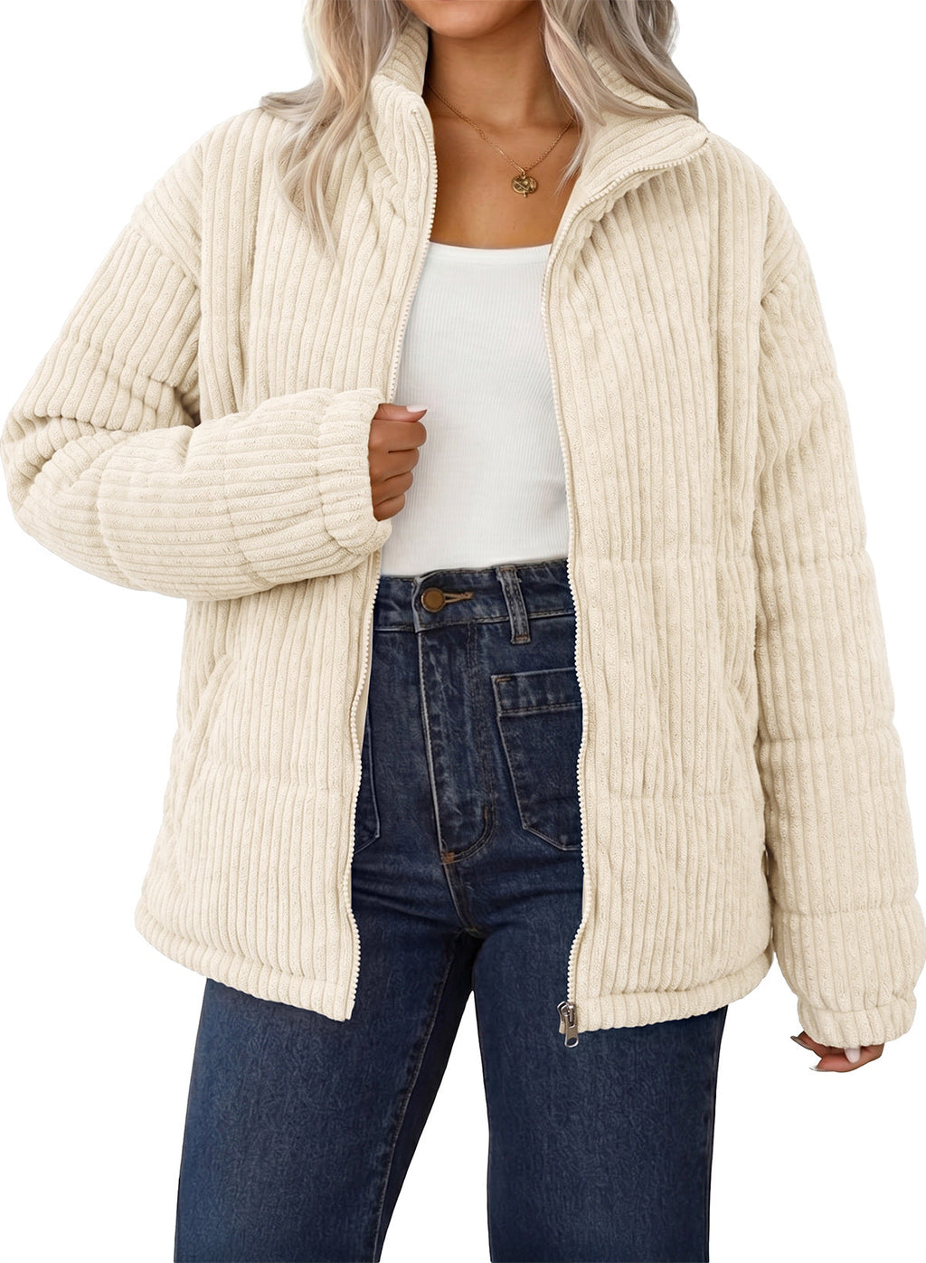 Corduroy Padded Coat In Fall/Winter