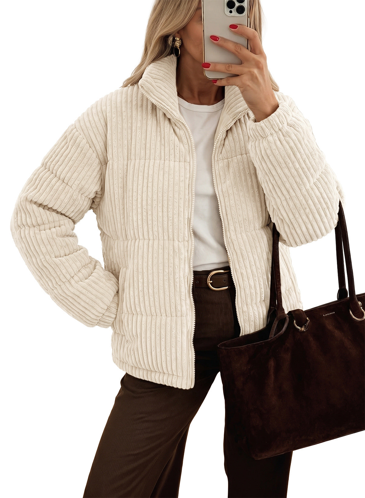 Corduroy Padded Coat In Fall/Winter