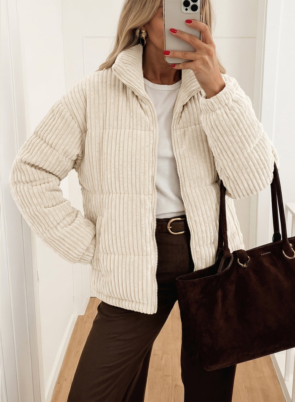 Corduroy Padded Coat In Fall/Winter