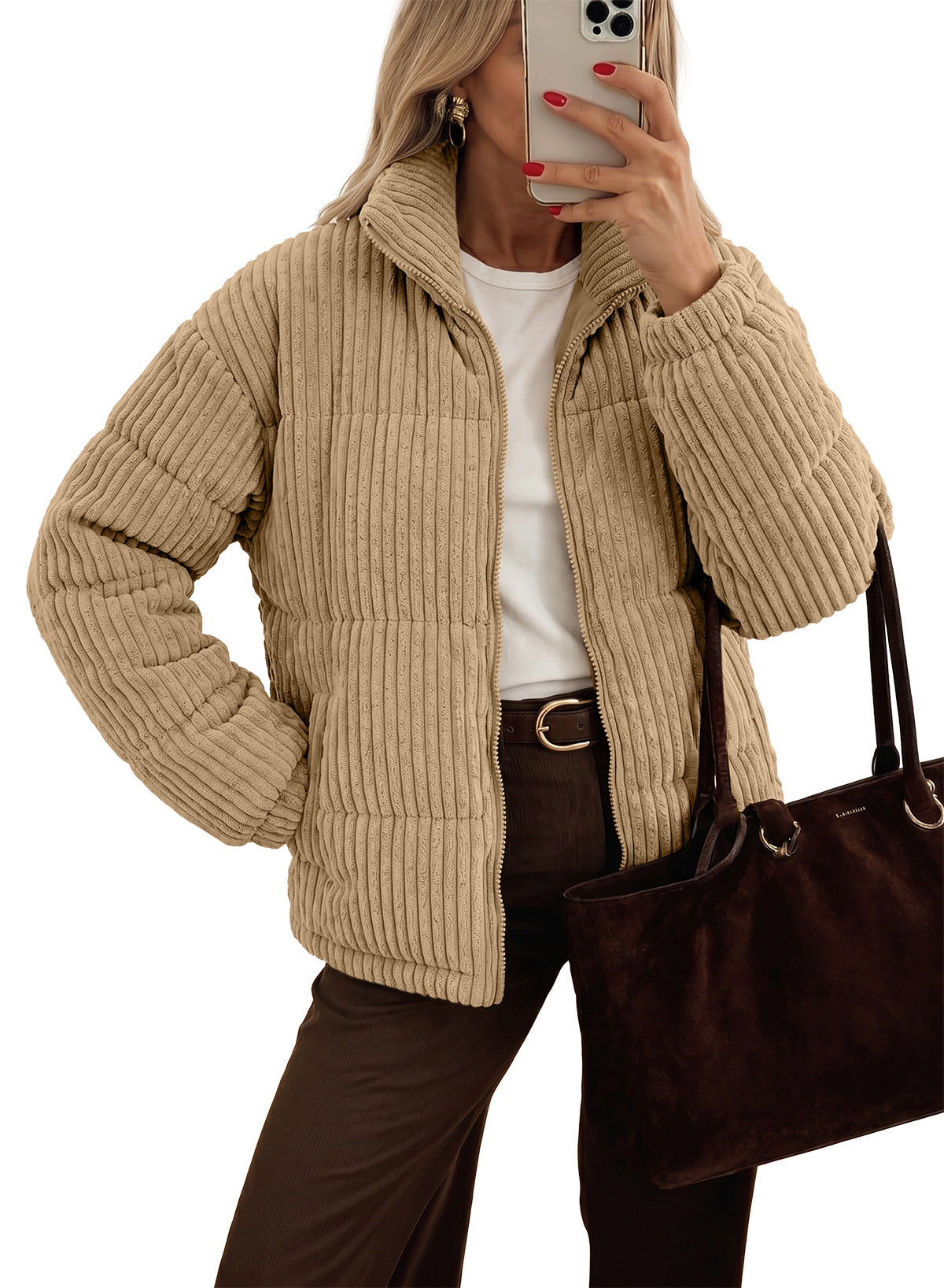 Corduroy Padded Coat In Fall/Winter