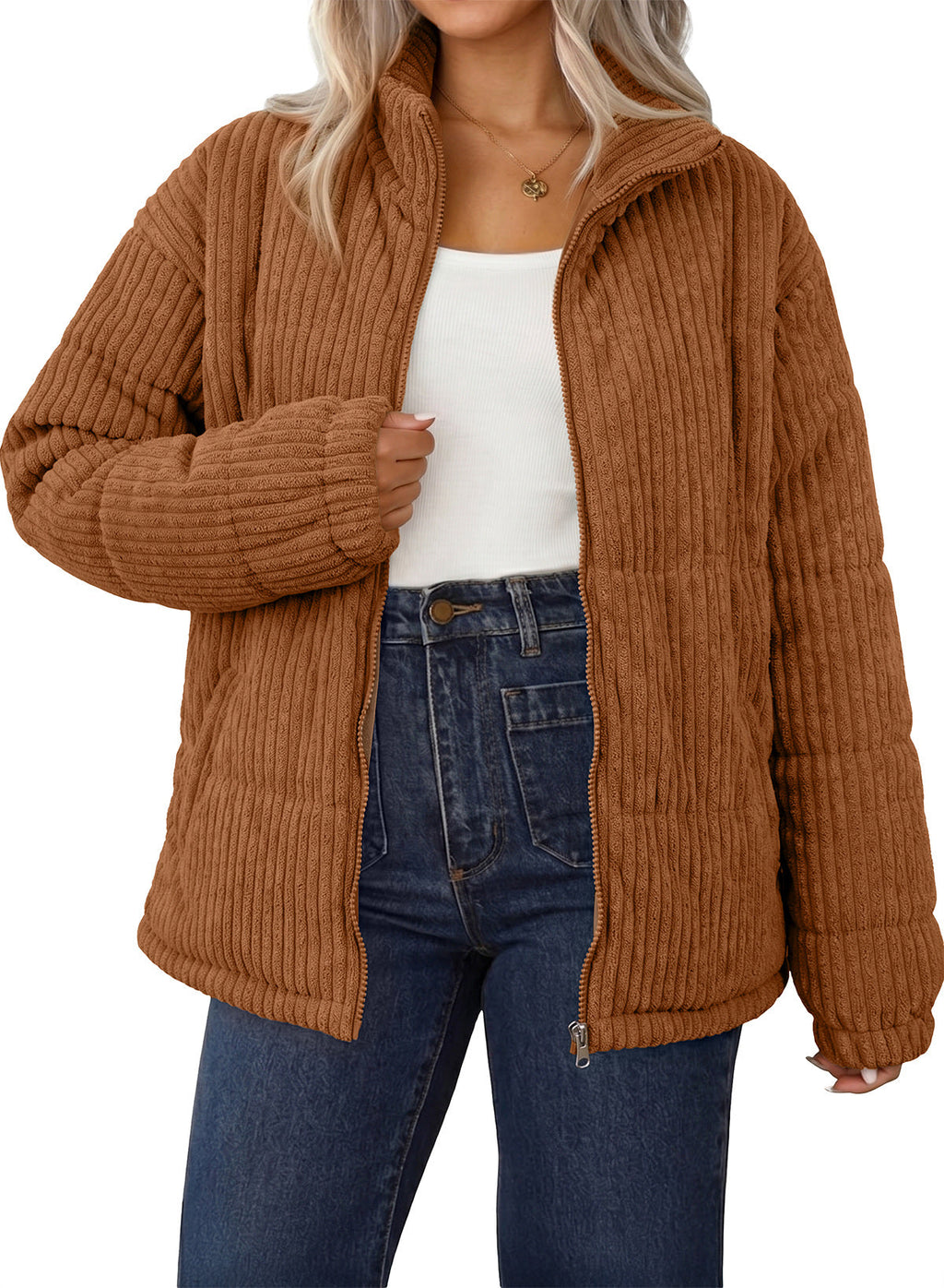 Corduroy Padded Coat In Fall/Winter