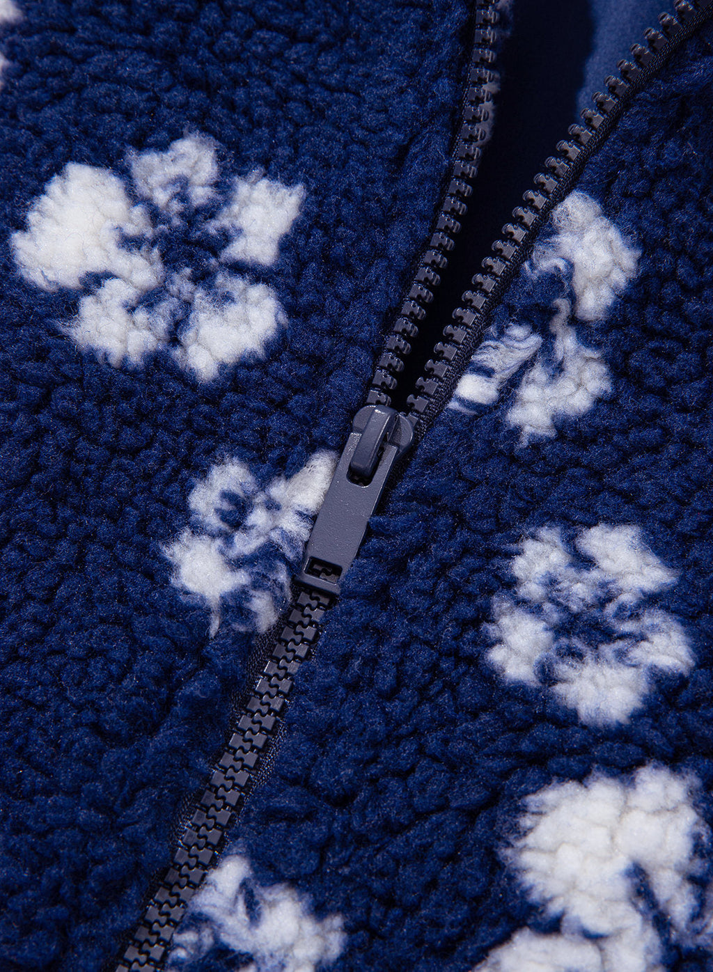Zip Front Floral Sherpa Fleece Jacket