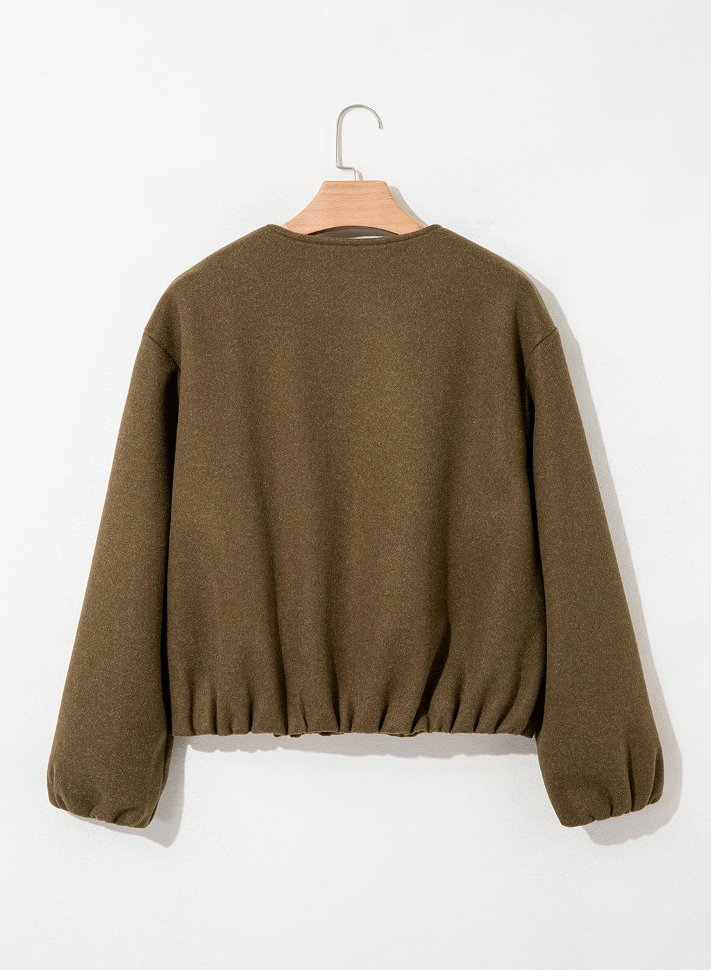Bomber Jacket for Women Trendy Long Sleeve Coat with Pockets