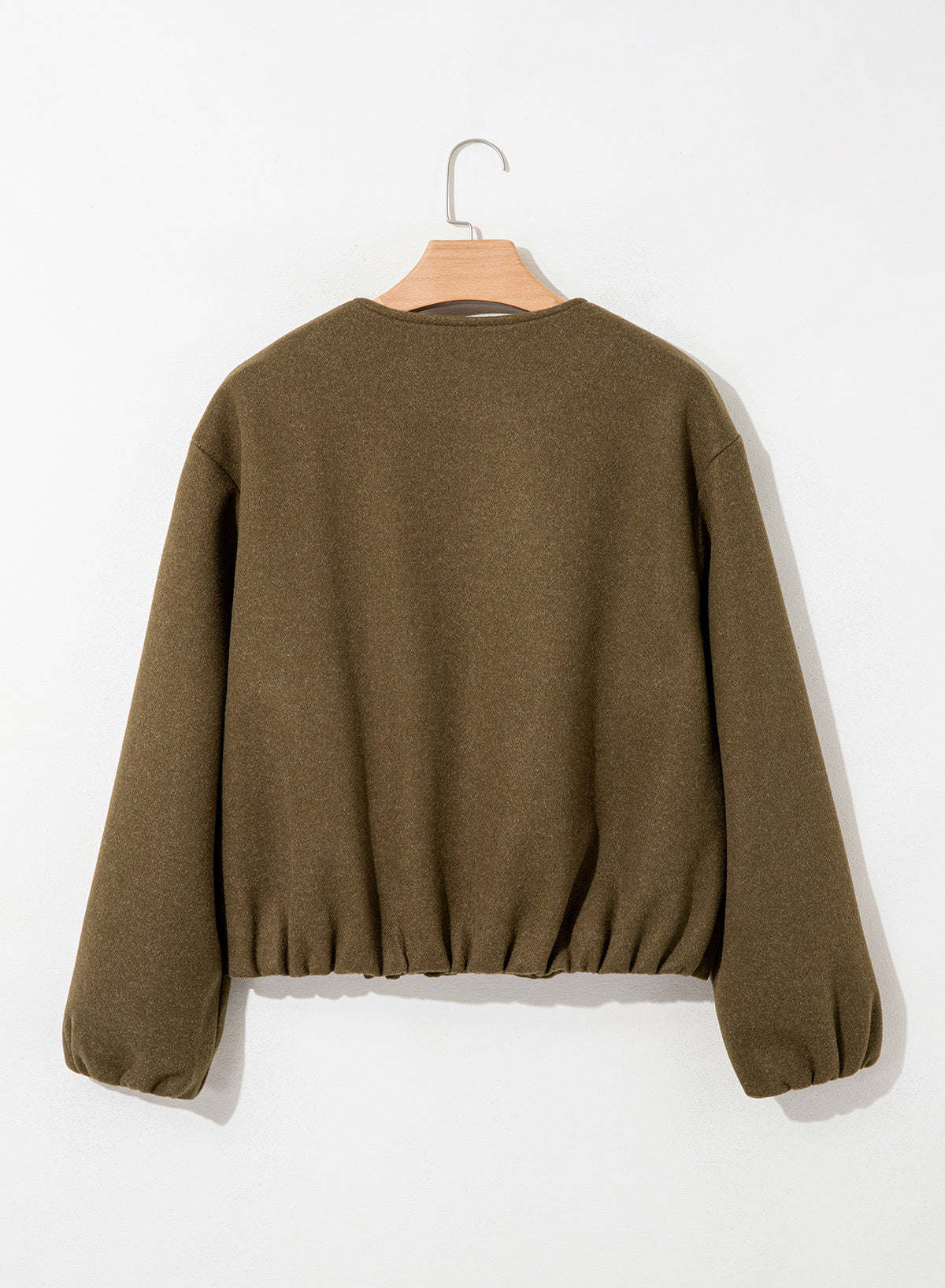 Bomber Jacket for Women Trendy Long Sleeve Coat with Pockets