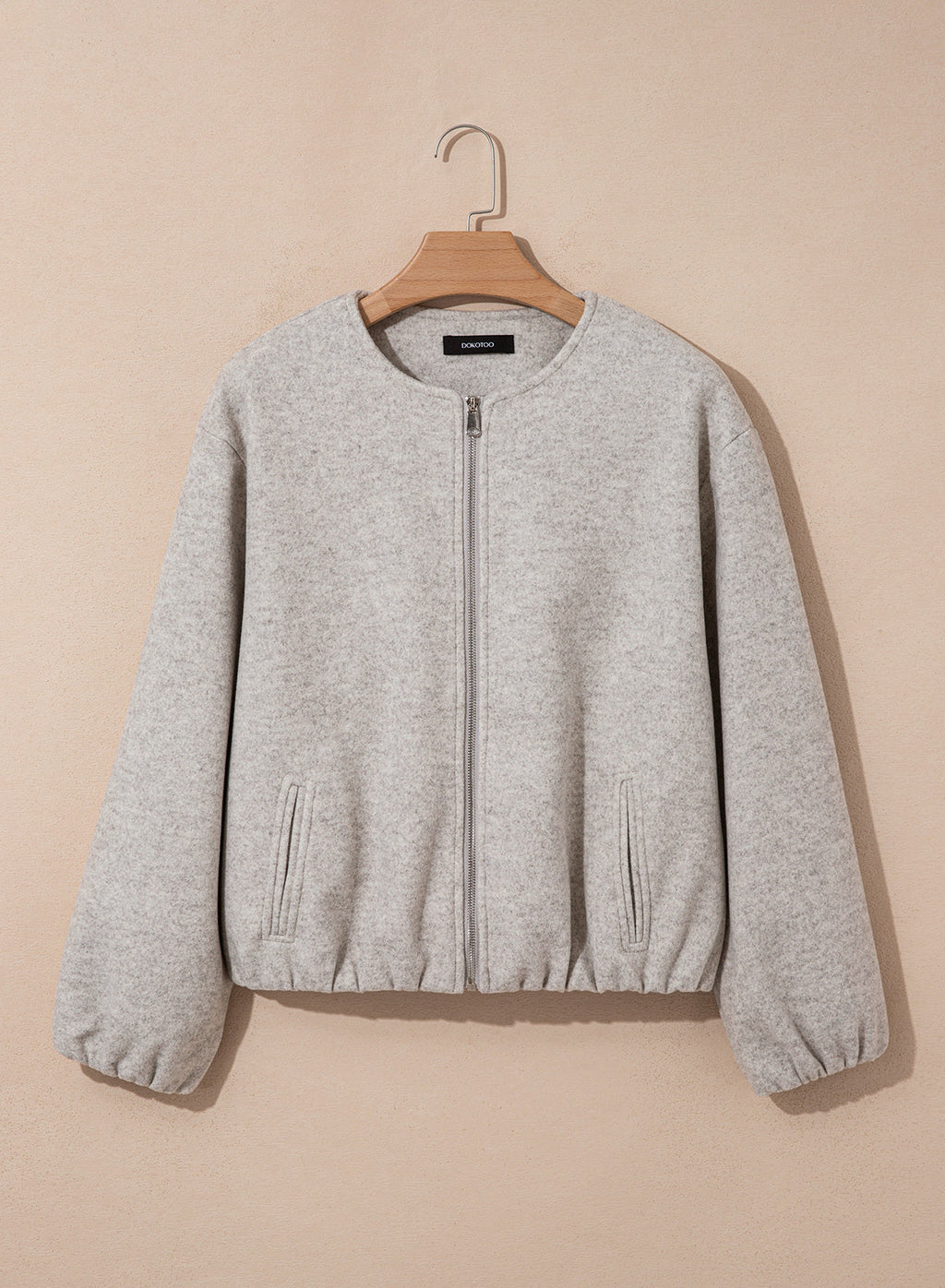 Bomber Jacket for Women Trendy Long Sleeve Coat with Pockets