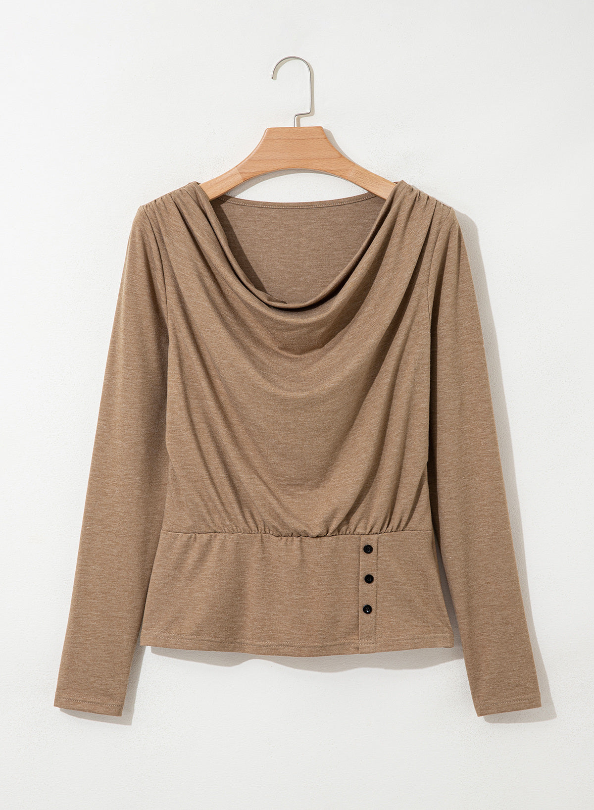 Women's Cowl Neck Long Sleeve Shirts Dressy Tops