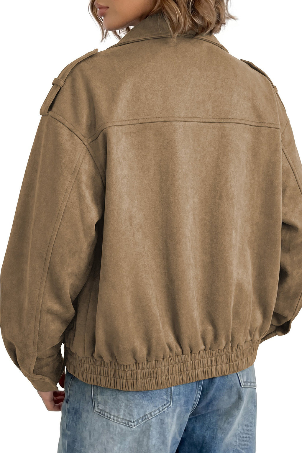Dokotoo Womens Casual Cropped Bomber Jackets Trendy Solid Zip Up Coats