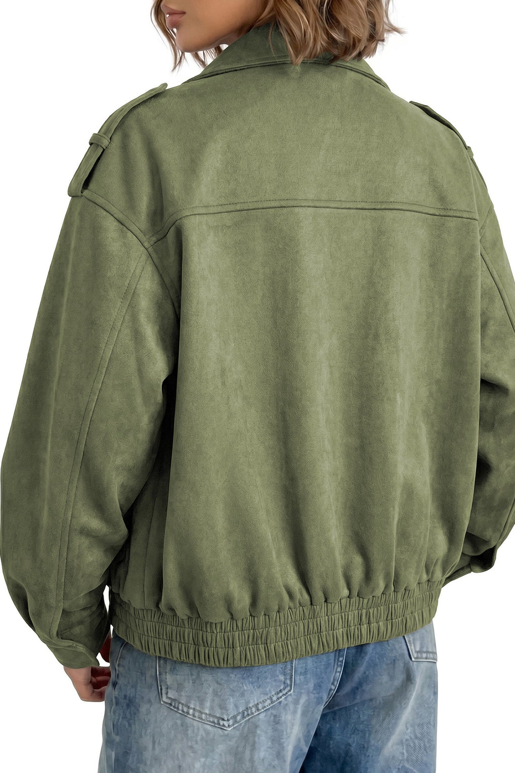 Dokotoo Womens Casual Cropped Bomber Jackets Trendy Solid Zip Up Coats
