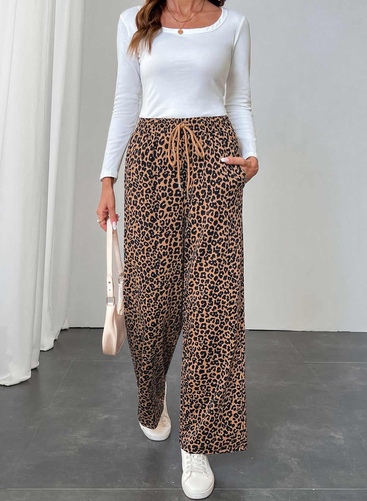 Resyla Y2K Retro American Fashion Street Chic Leopard Print Women Sweatpants