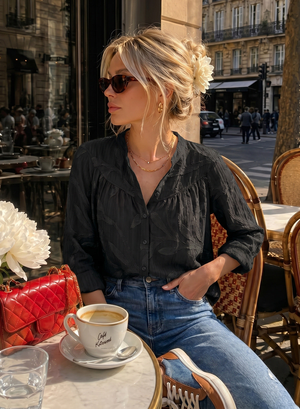 Womens Tops Casual Crewneck Boho Floral Button Down Shirts