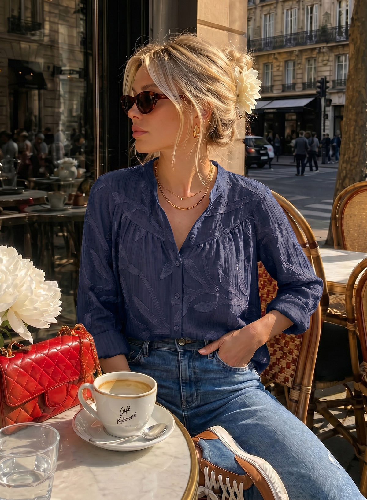 Womens Tops Casual Crewneck Boho Floral Button Down Shirts