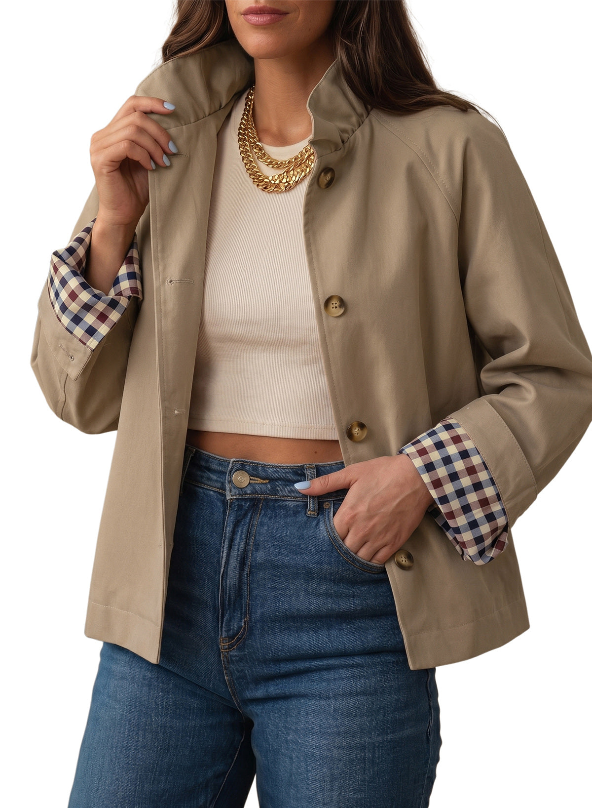 Dokotoo Womens Trench Coat Lightweight Single Breasted Jacket Outerwear