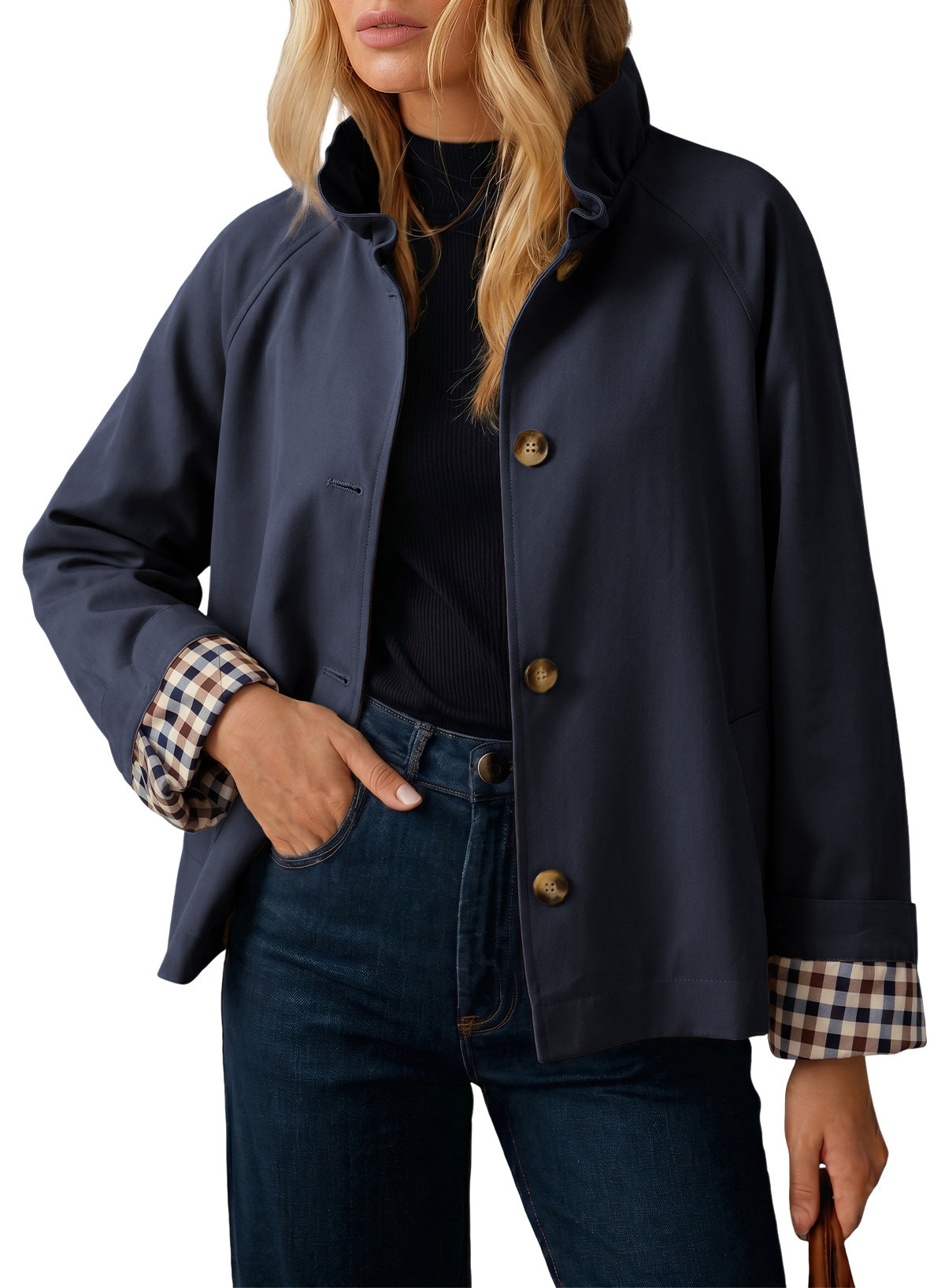 Dokotoo Womens Trench Coat Lightweight Single Breasted Jacket Outerwear