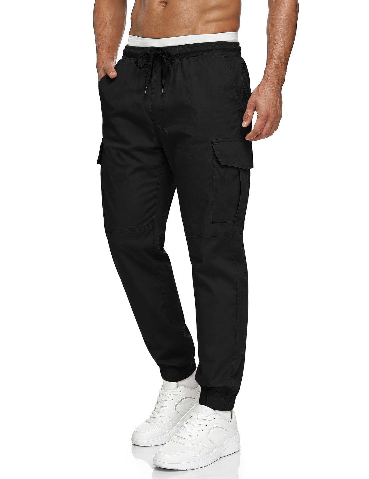 Dokotoo Men Men's Cotton Cargo Joggers Slim Fit Work Pants