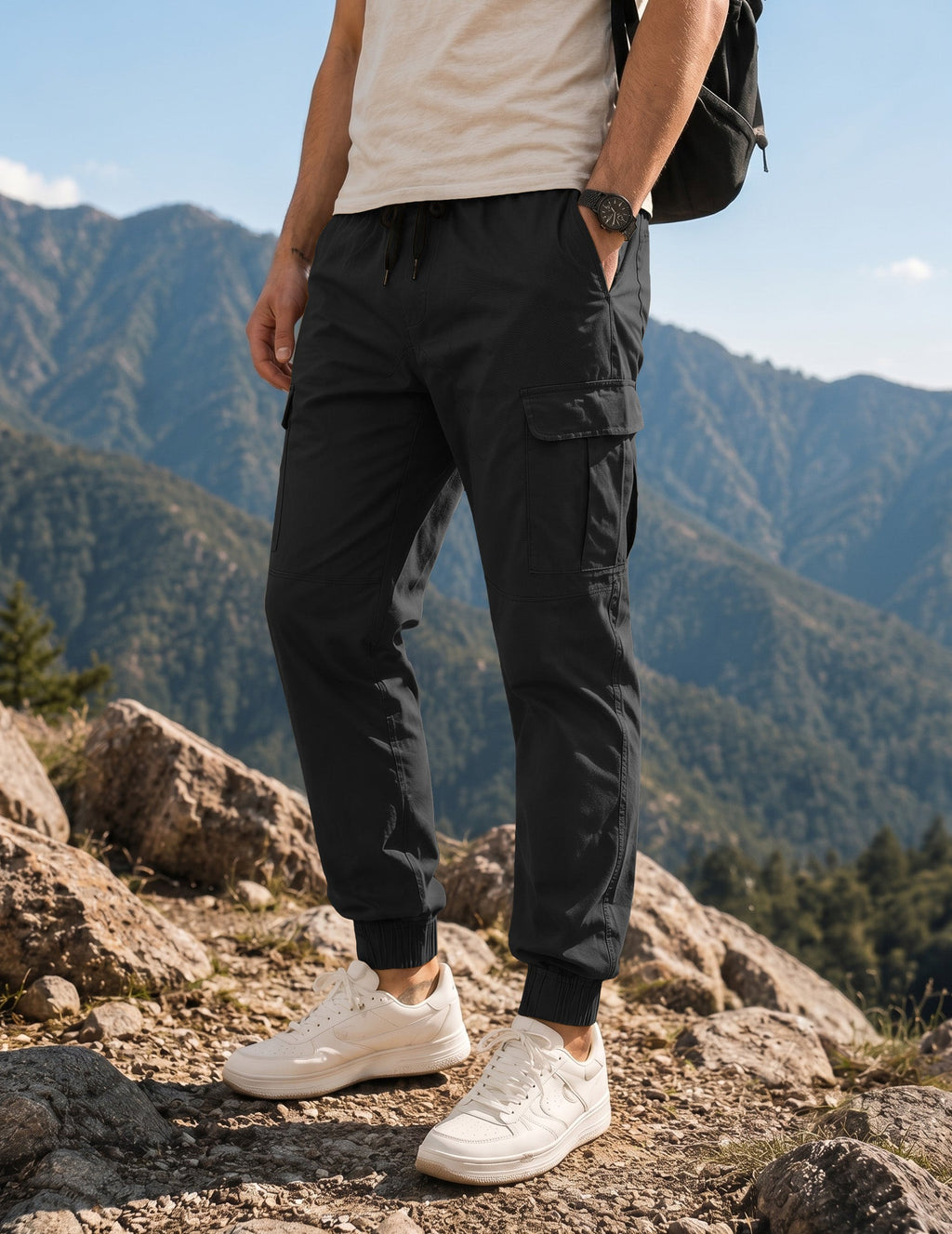 Dokotoo Men Men's Cotton Cargo Joggers Slim Fit Work Pants