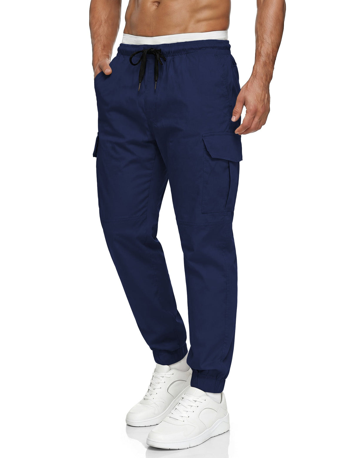 Dokotoo Men Men's Cotton Cargo Joggers Slim Fit Work Pants