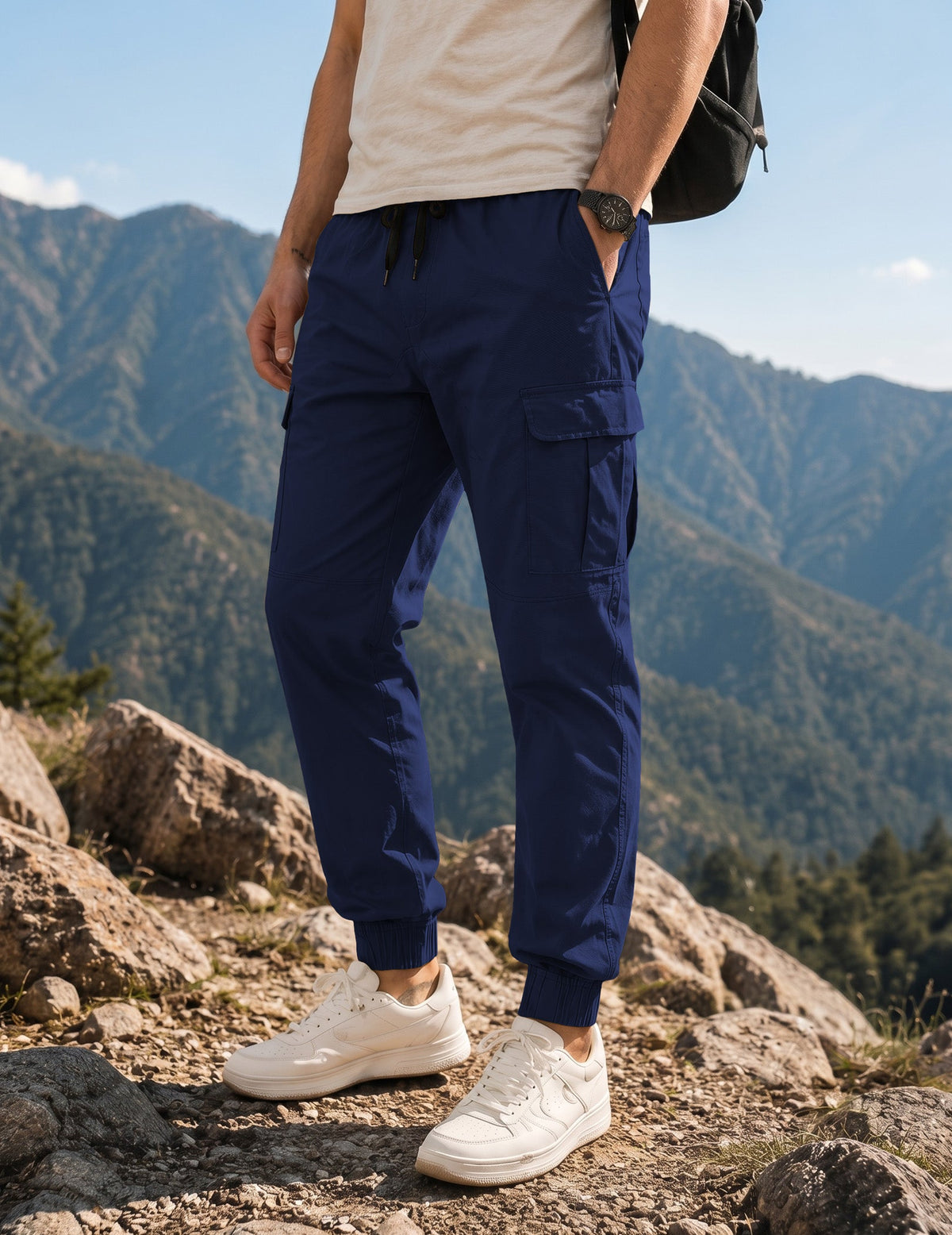 Dokotoo Men Men's Cotton Cargo Joggers Slim Fit Work Pants