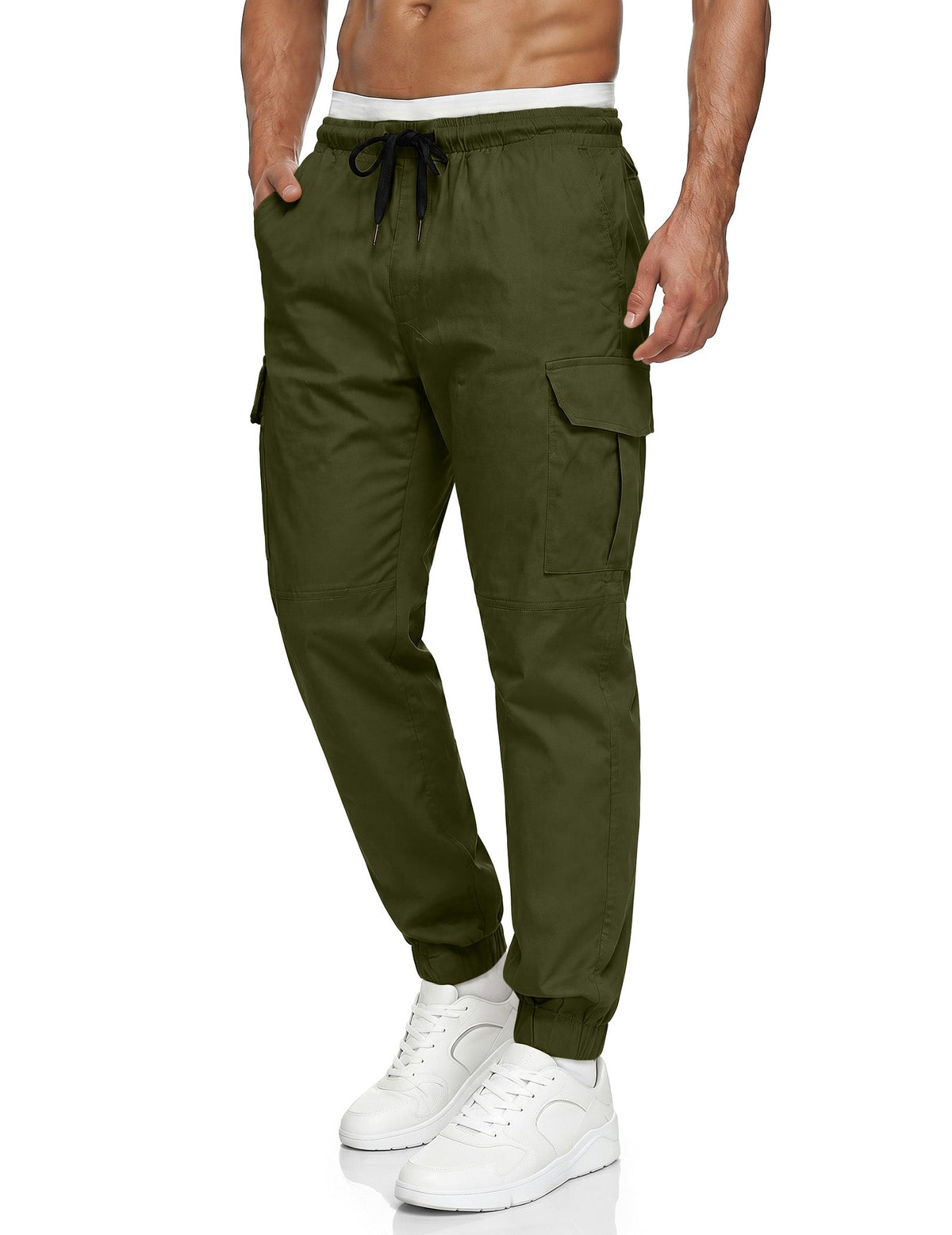 Dokotoo Men Men's Cotton Cargo Joggers Slim Fit Work Pants