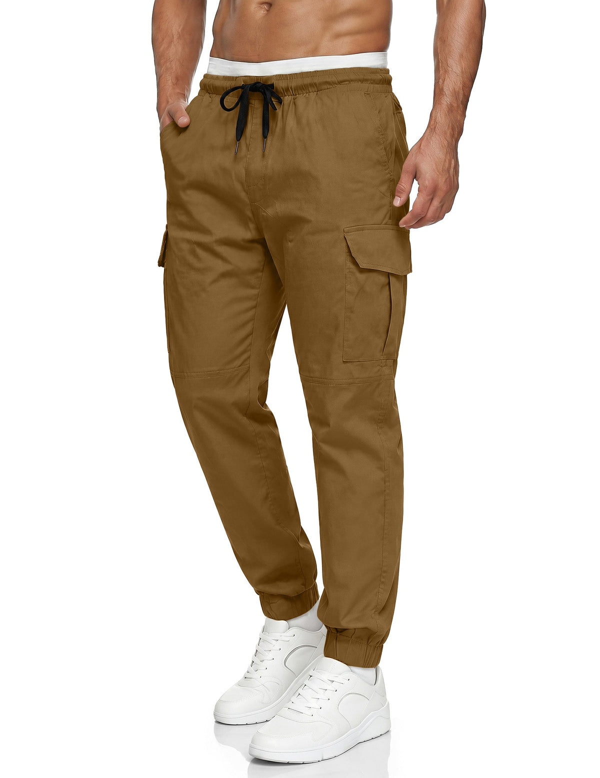 Dokotoo Men Men's Cotton Cargo Joggers Slim Fit Work Pants