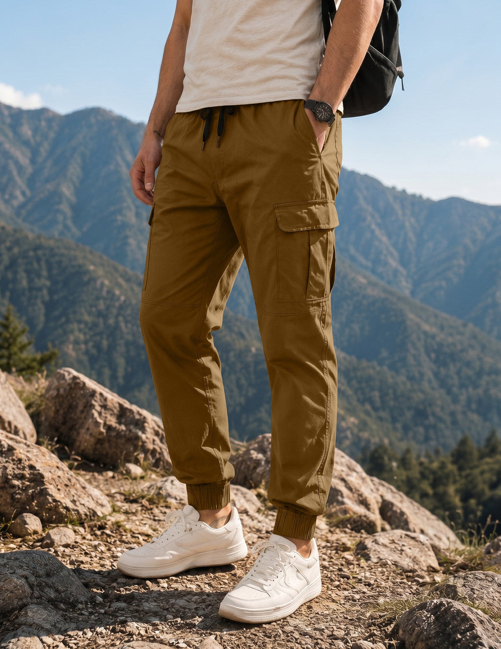 Dokotoo Men Men's Cotton Cargo Joggers Slim Fit Work Pants