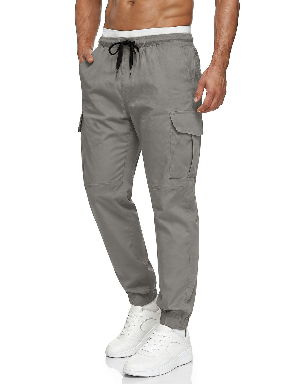 Dokotoo Men Men's Cotton Cargo Joggers Slim Fit Work Pants